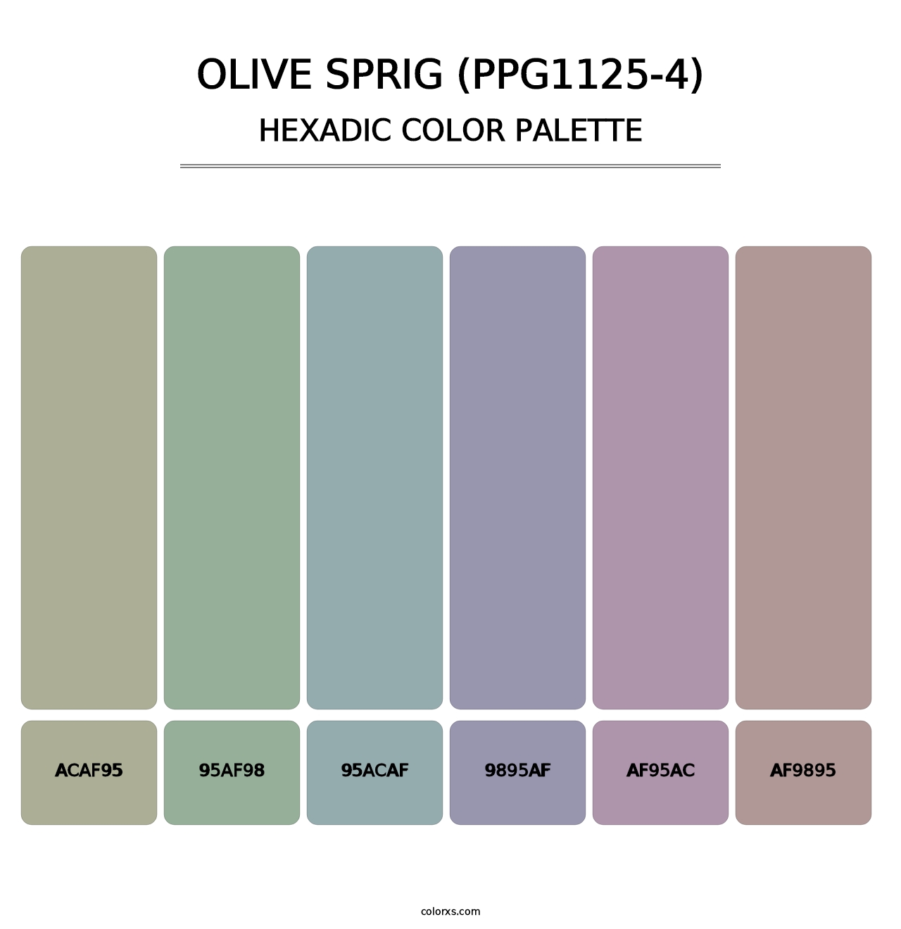 Olive Sprig (PPG1125-4) - Hexadic Color Palette