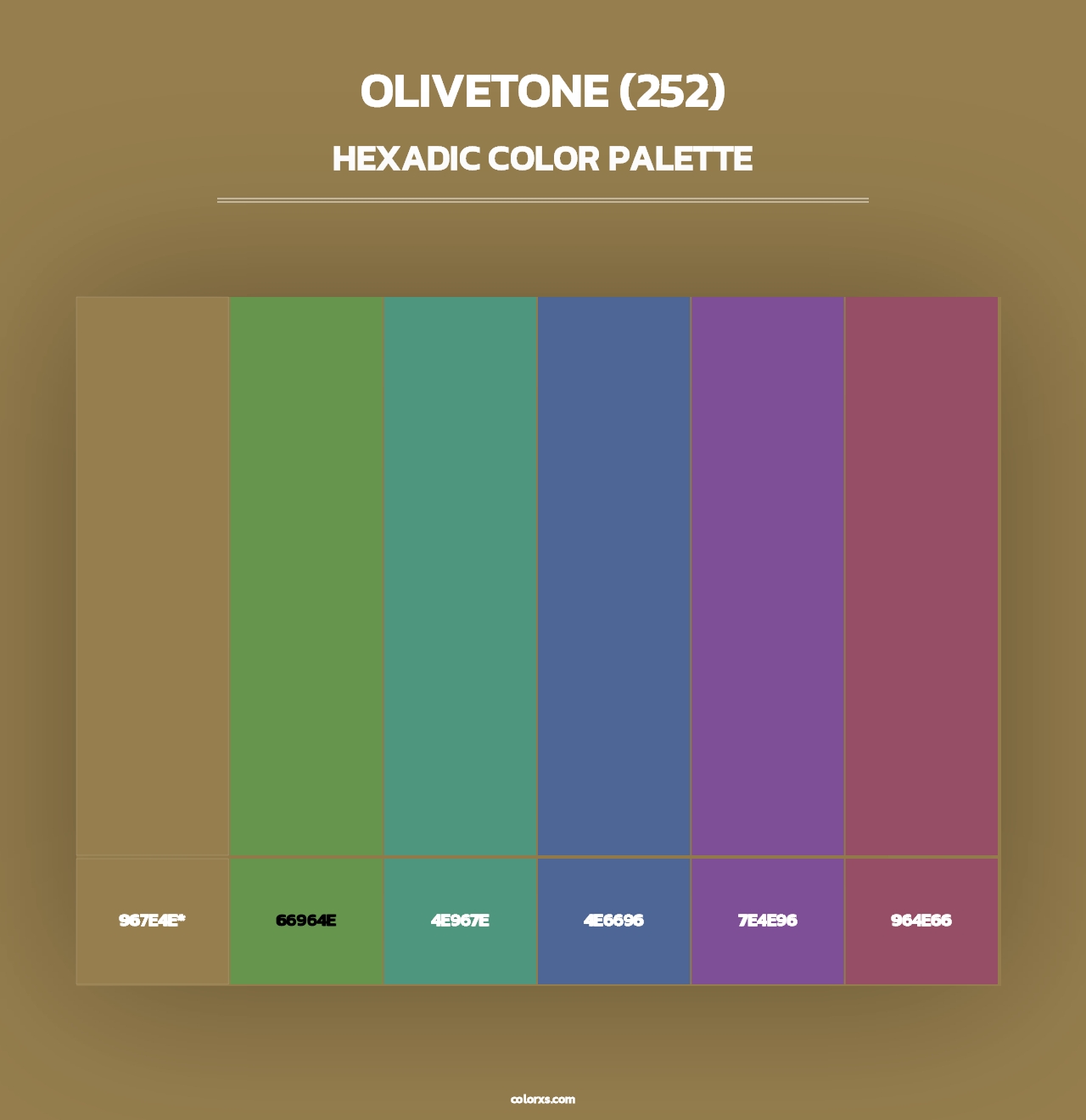 Olivetone (252) - Hexadic Color Palette