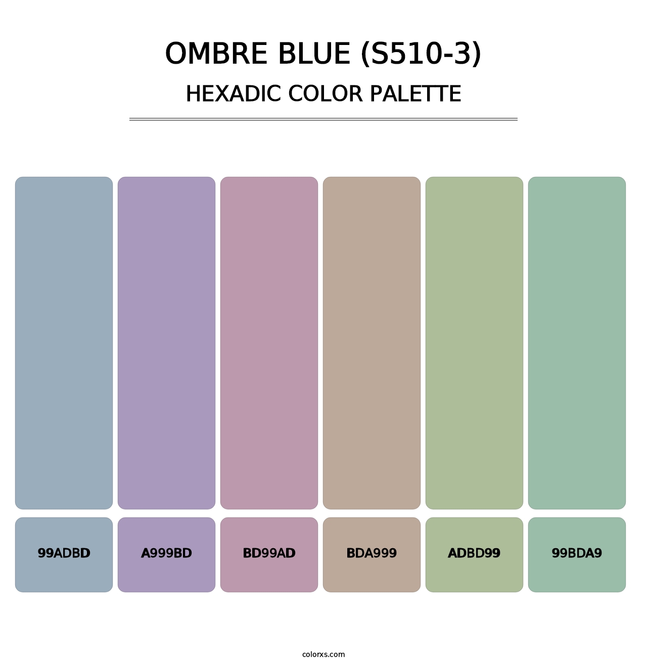 Ombre Blue (S510-3) - Hexadic Color Palette