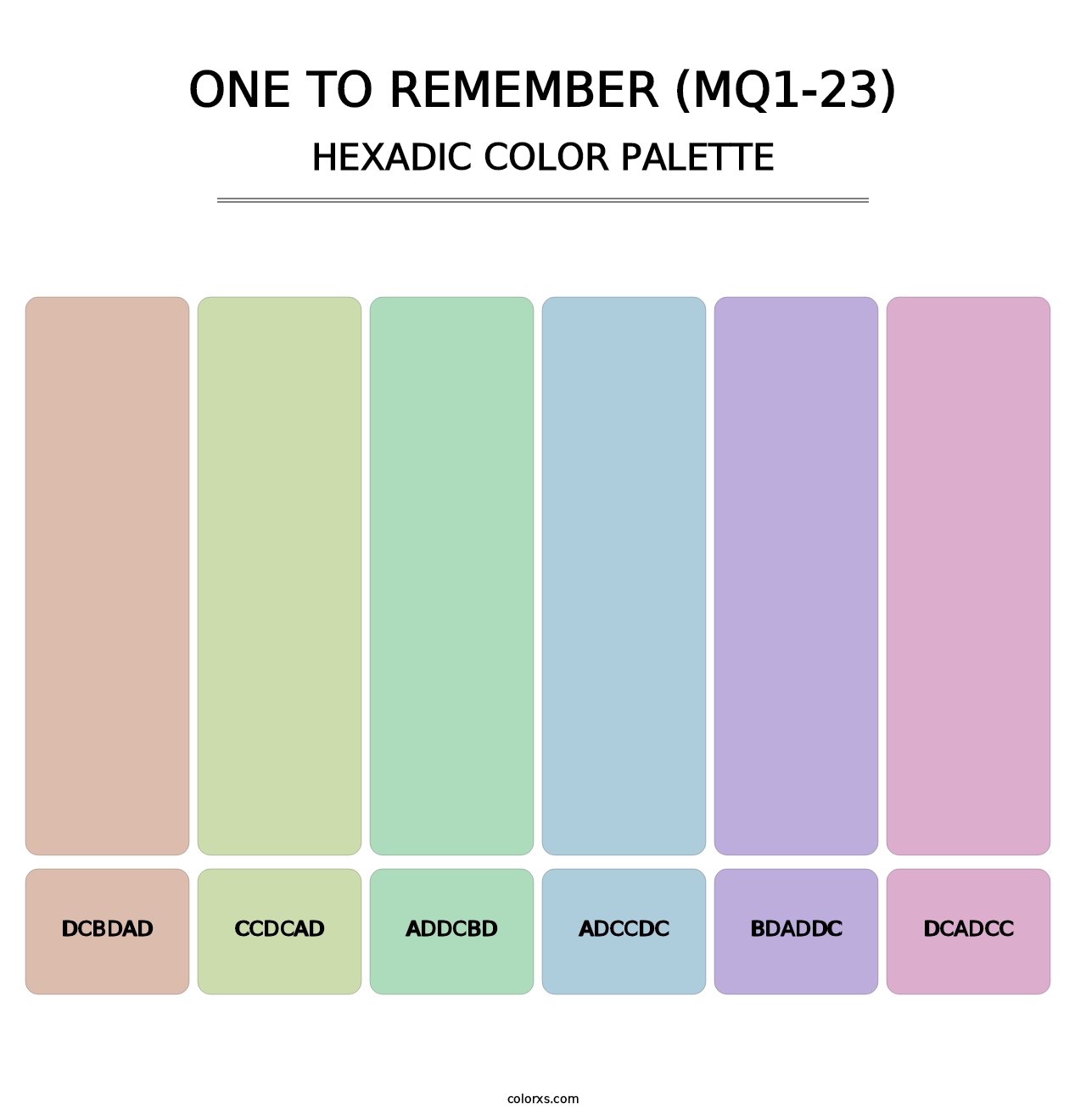 One To Remember (MQ1-23) - Hexadic Color Palette