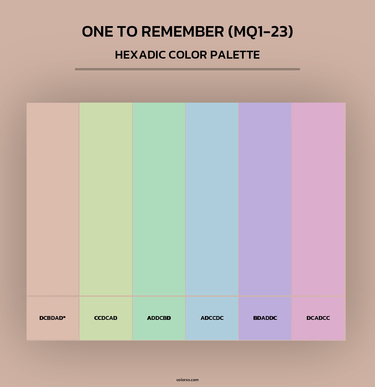 One To Remember (MQ1-23) - Hexadic Color Palette