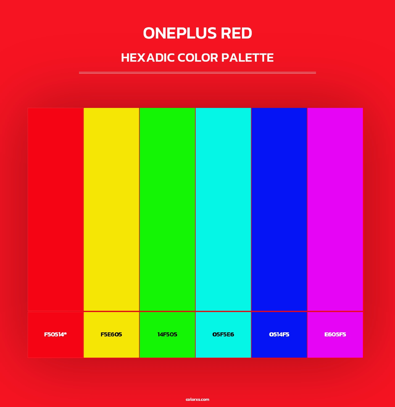 OnePlus Red - Hexadic Color Palette