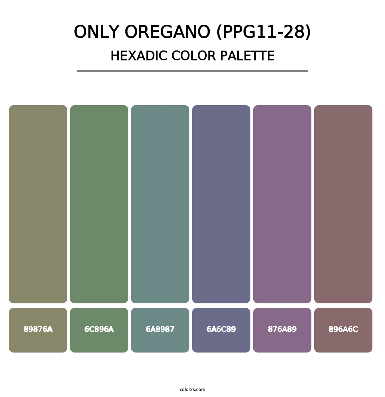 Only Oregano (PPG11-28) - Hexadic Color Palette