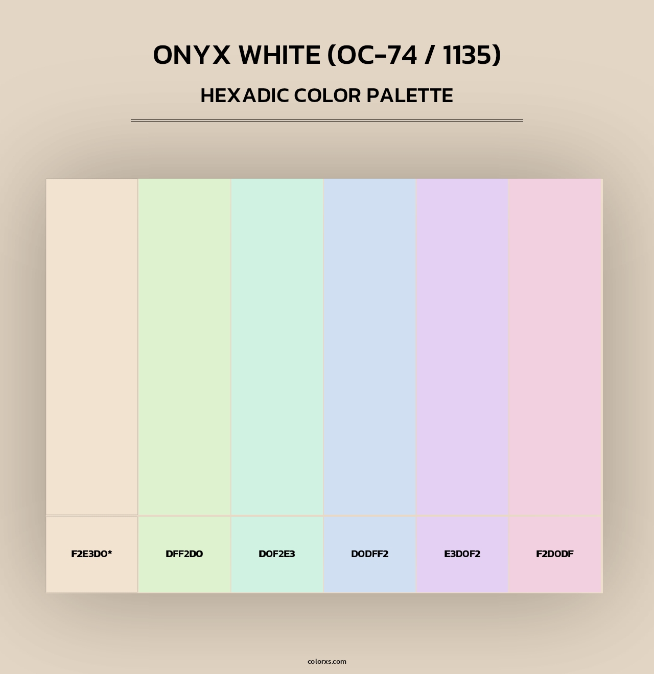 Onyx White (OC-74 / 1135) - Hexadic Color Palette