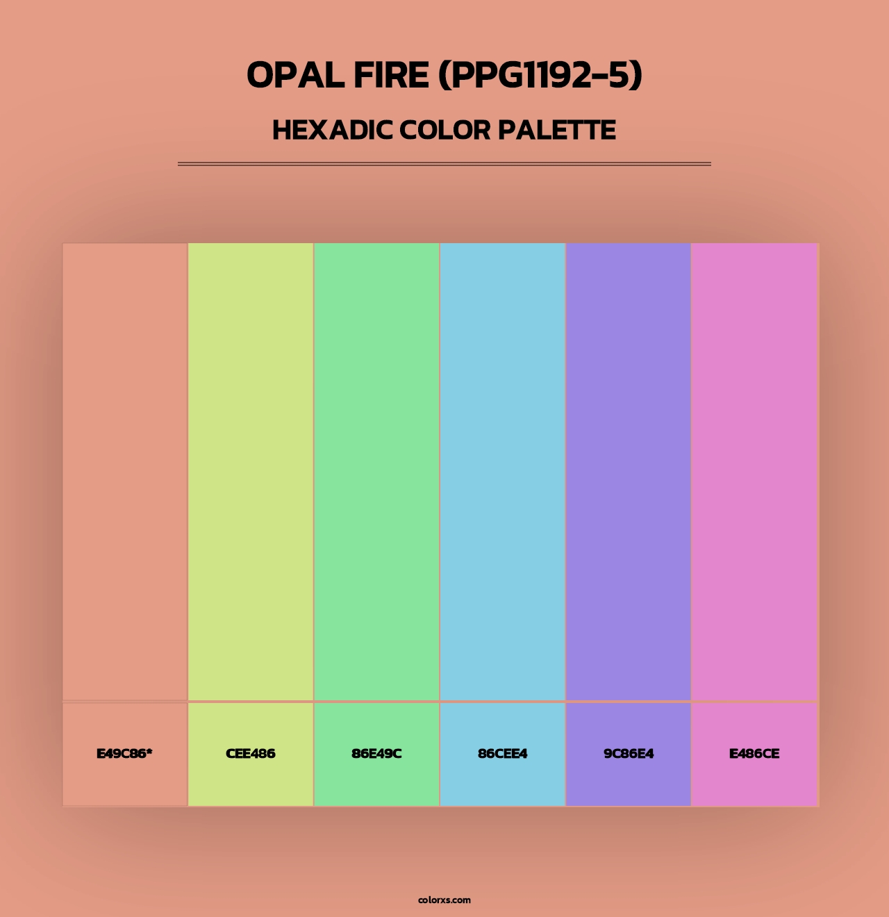 Opal Fire (PPG1192-5) - Hexadic Color Palette