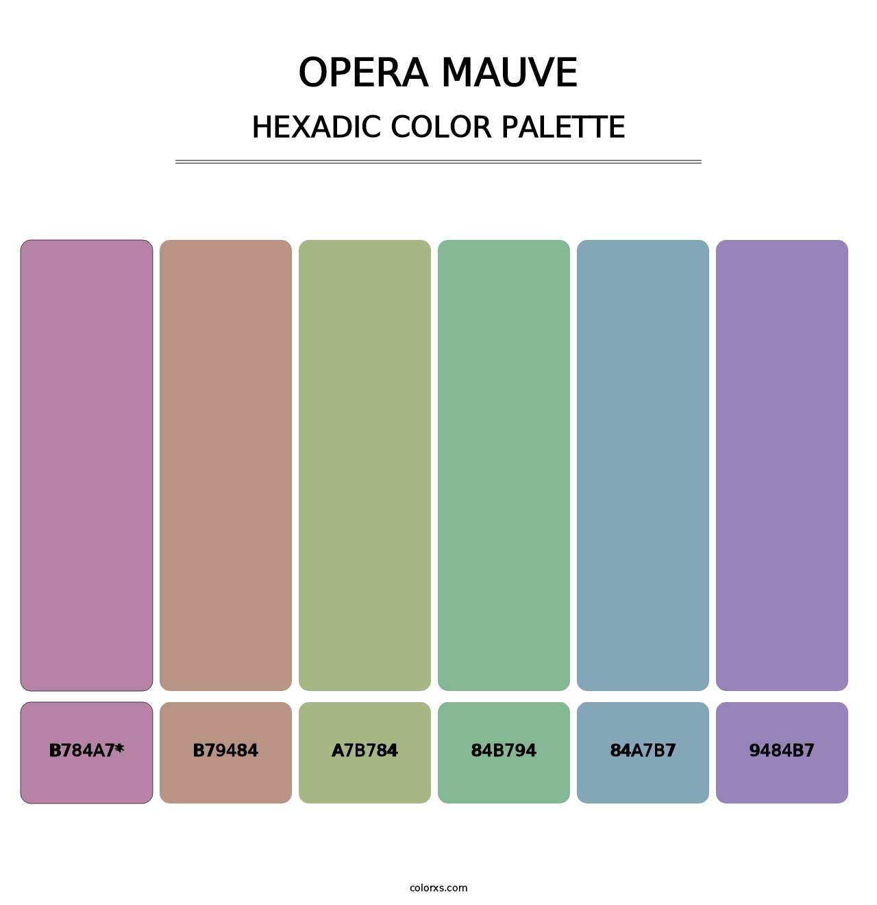 Opera Mauve - Hexadic Color Palette