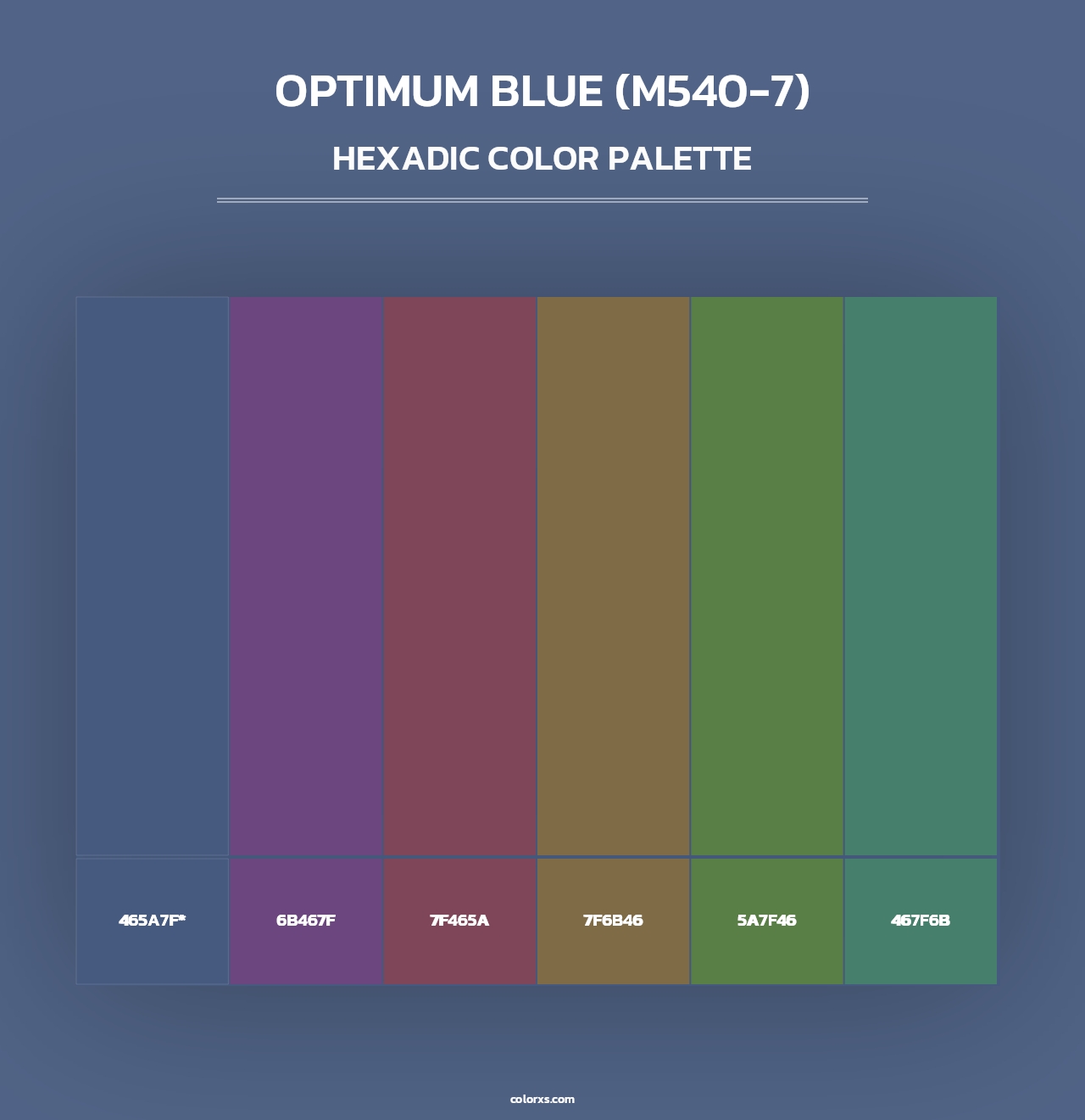 Optimum Blue (M540-7) - Hexadic Color Palette
