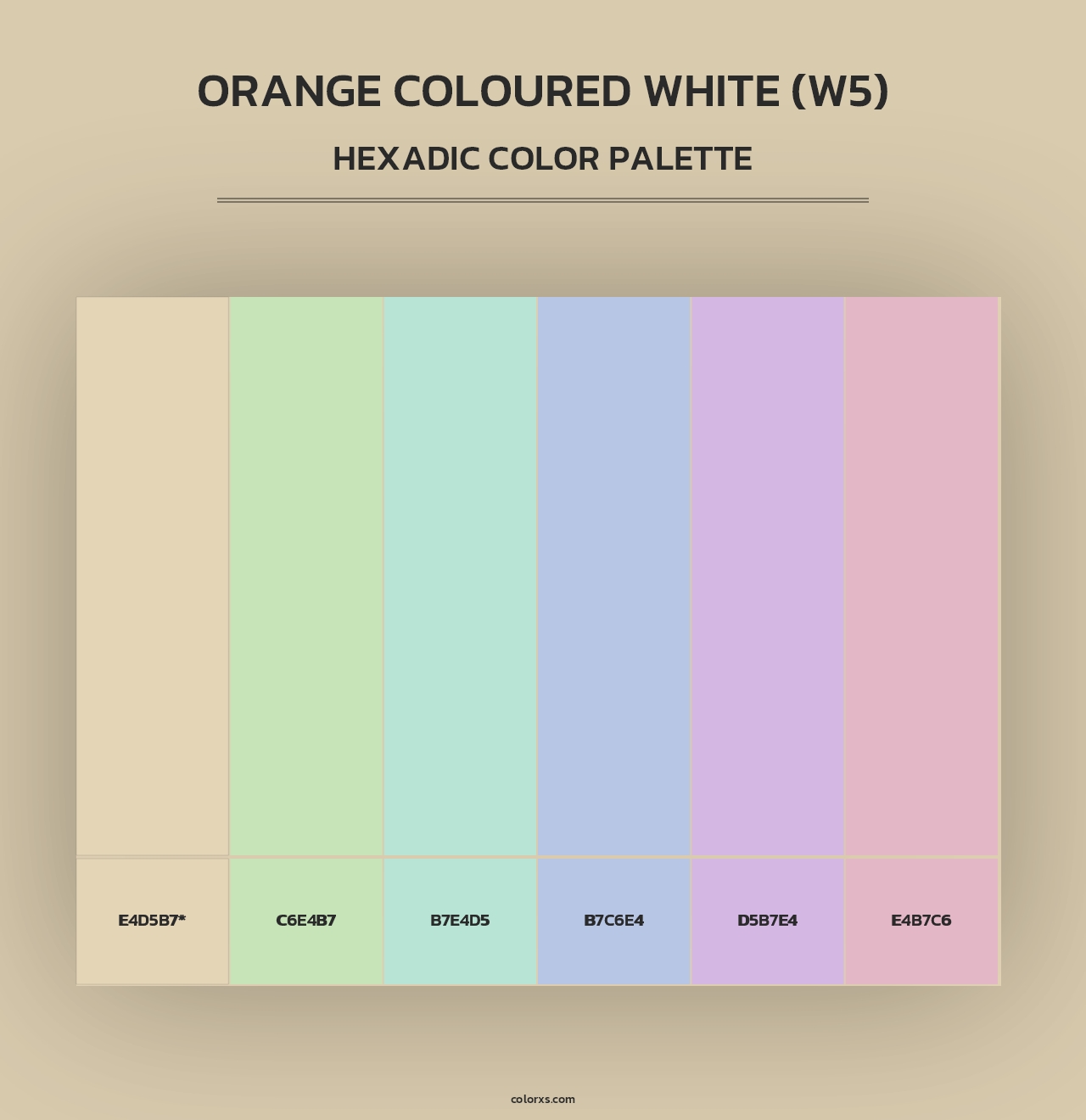 Orange Coloured White (W5) - Hexadic Color Palette