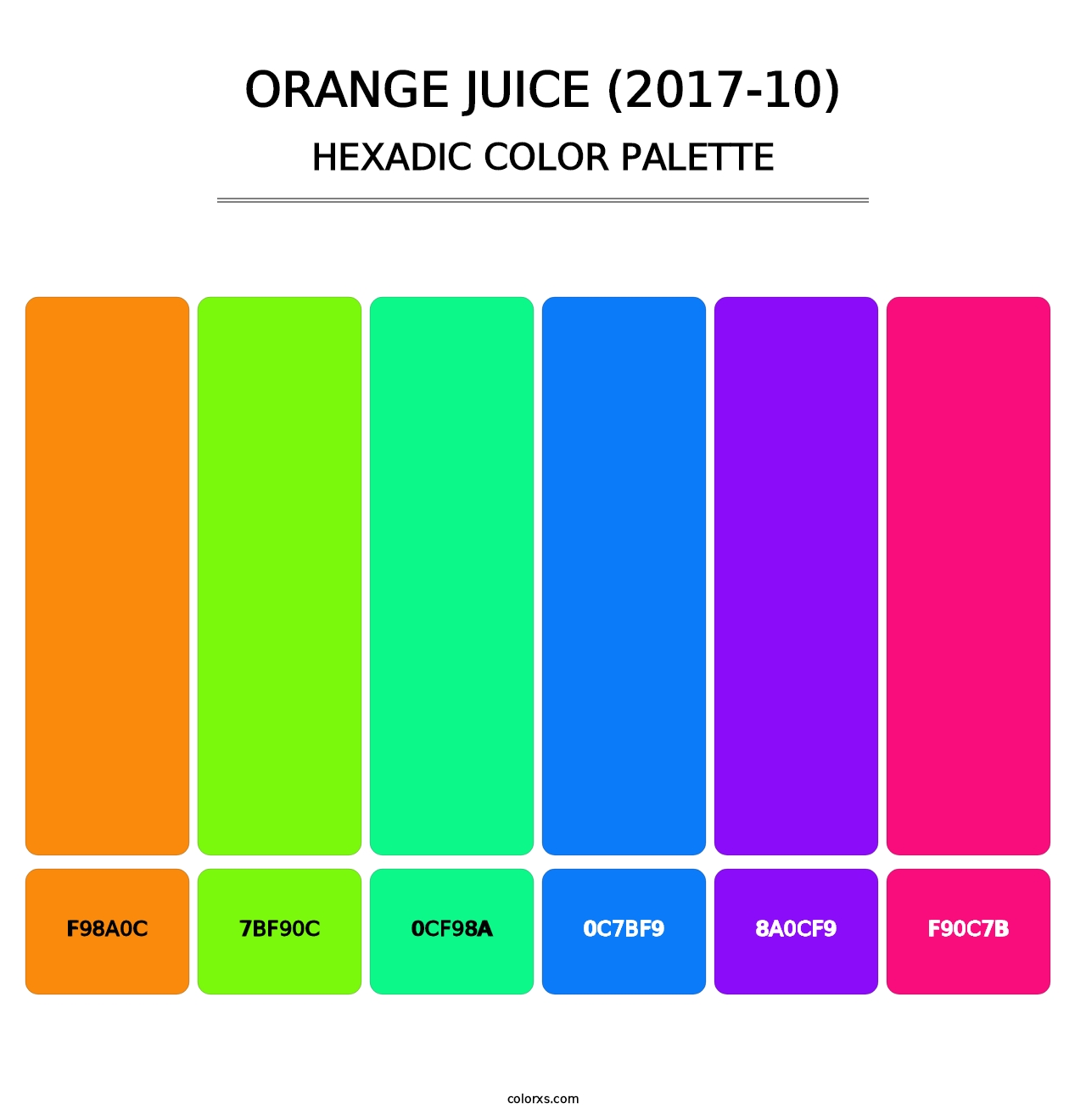 Orange Juice (2017-10) - Hexadic Color Palette