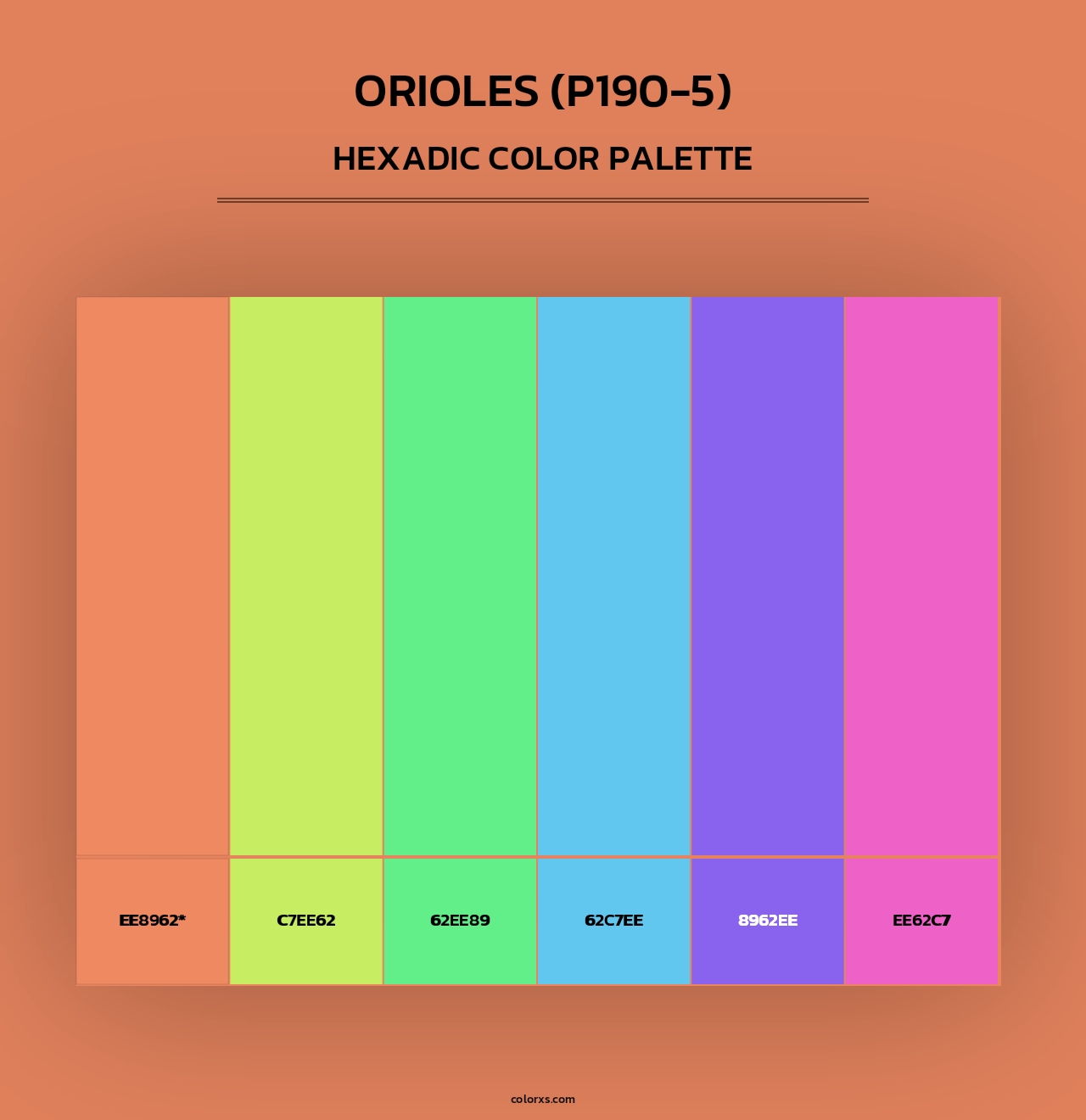 Orioles (P190-5) - Hexadic Color Palette
