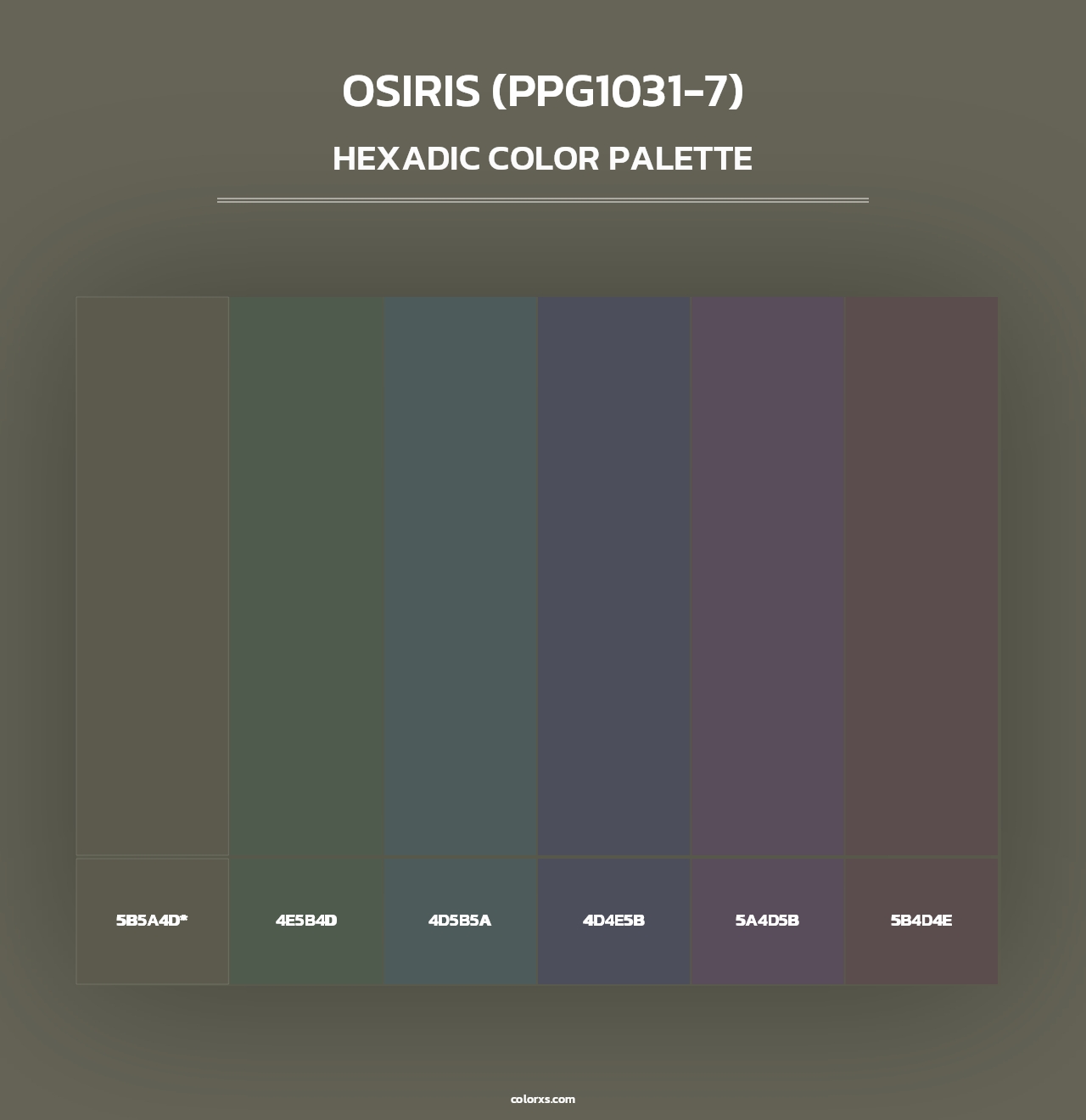 Osiris (PPG1031-7) - Hexadic Color Palette