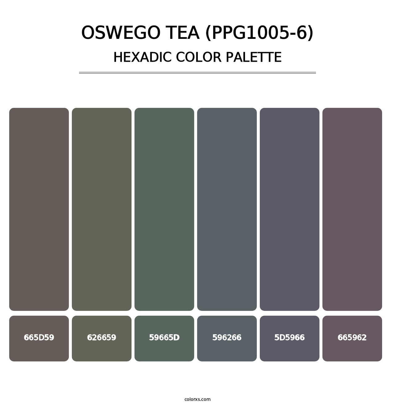Oswego Tea (PPG1005-6) - Hexadic Color Palette