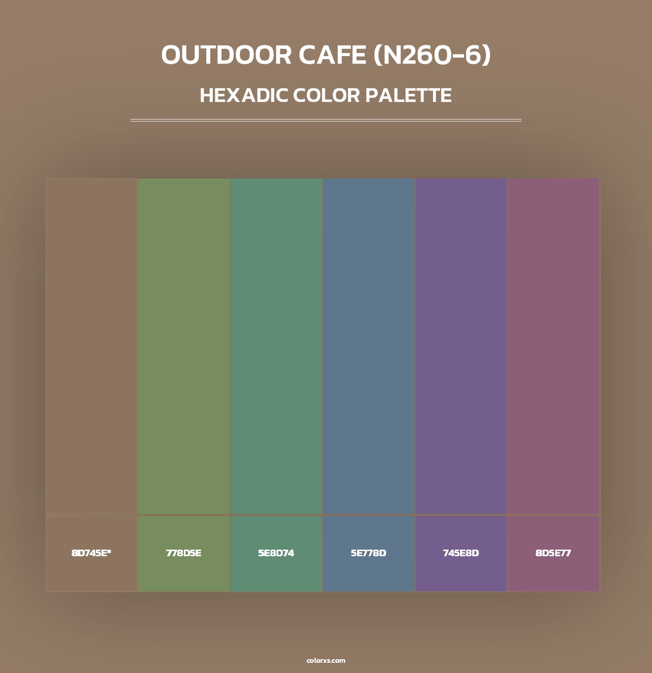 Outdoor Cafe (N260-6) - Hexadic Color Palette