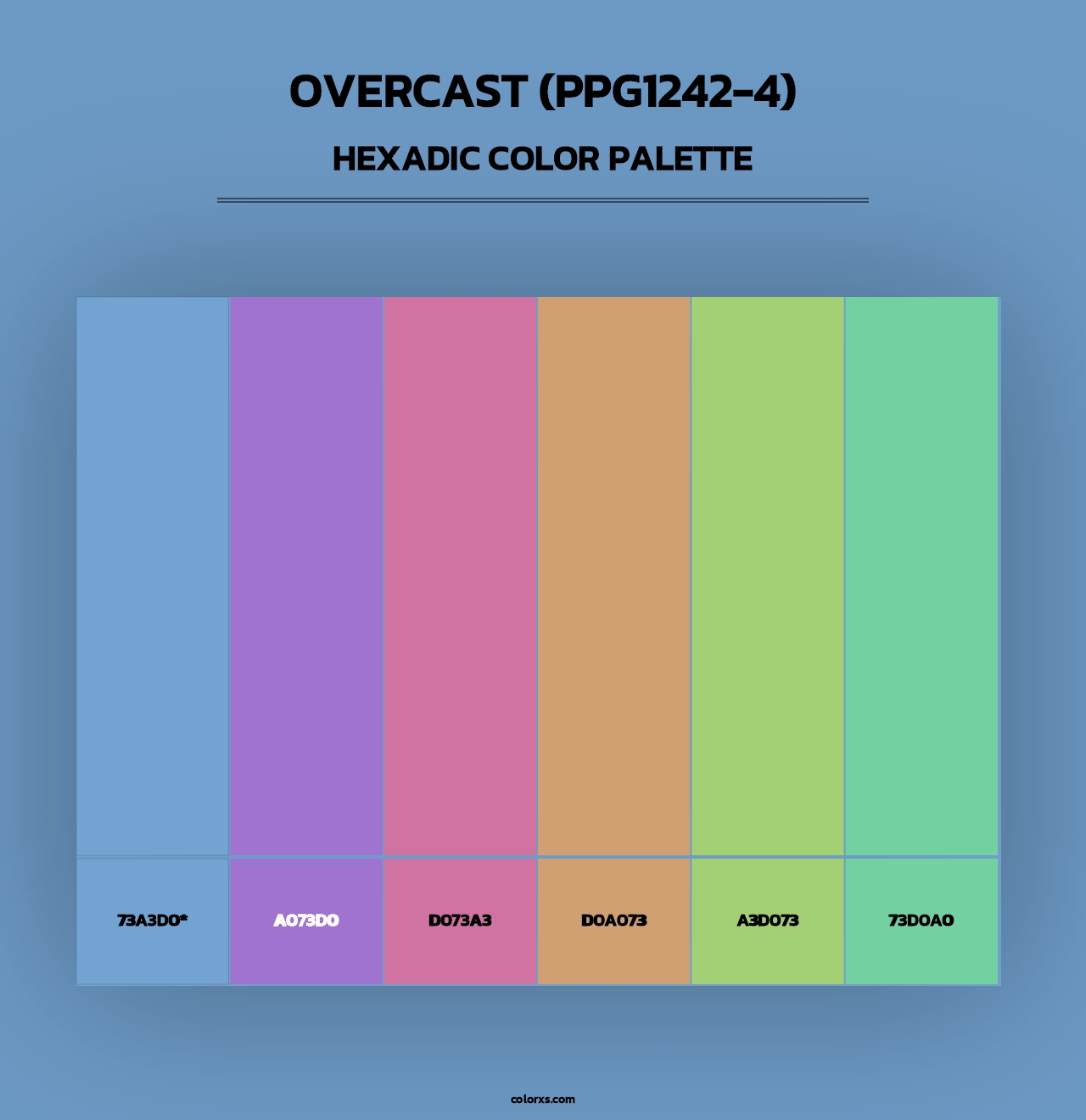 Overcast (PPG1242-4) - Hexadic Color Palette