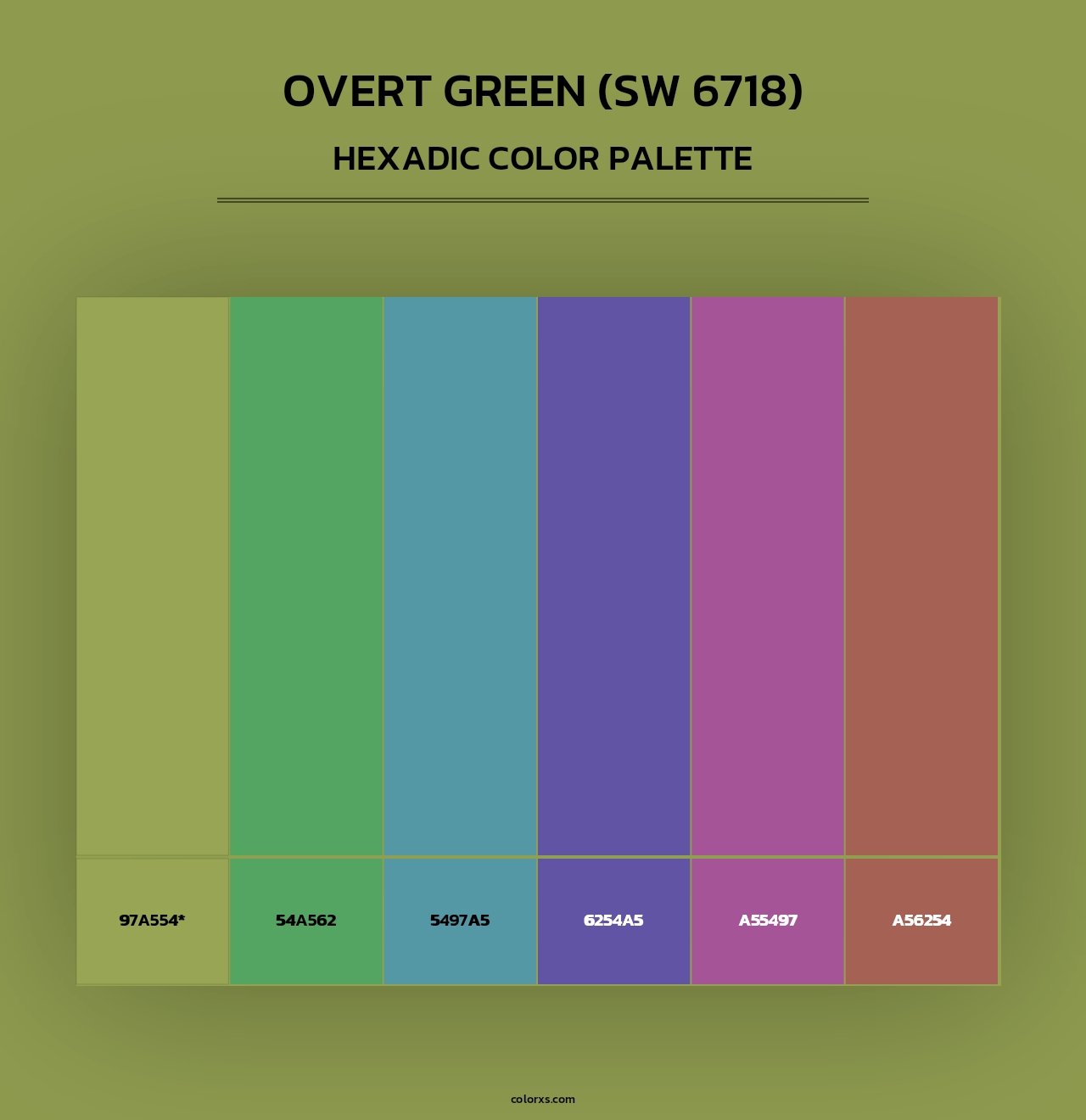 Overt Green (SW 6718) - Hexadic Color Palette