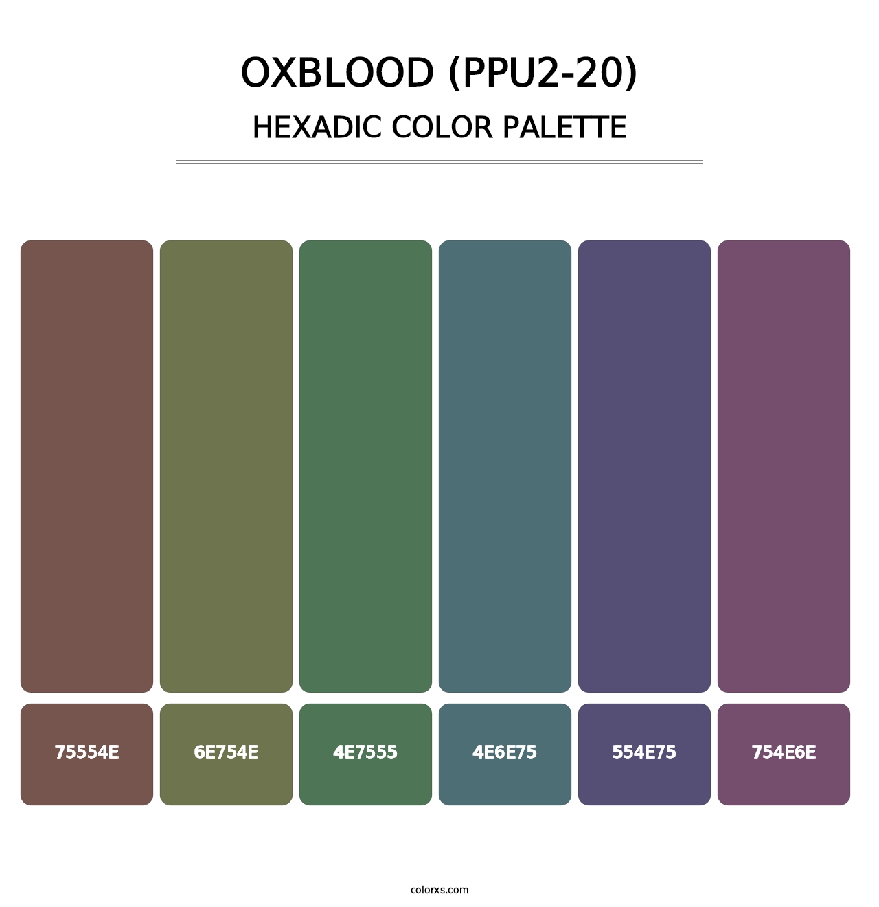Oxblood (PPU2-20) - Hexadic Color Palette