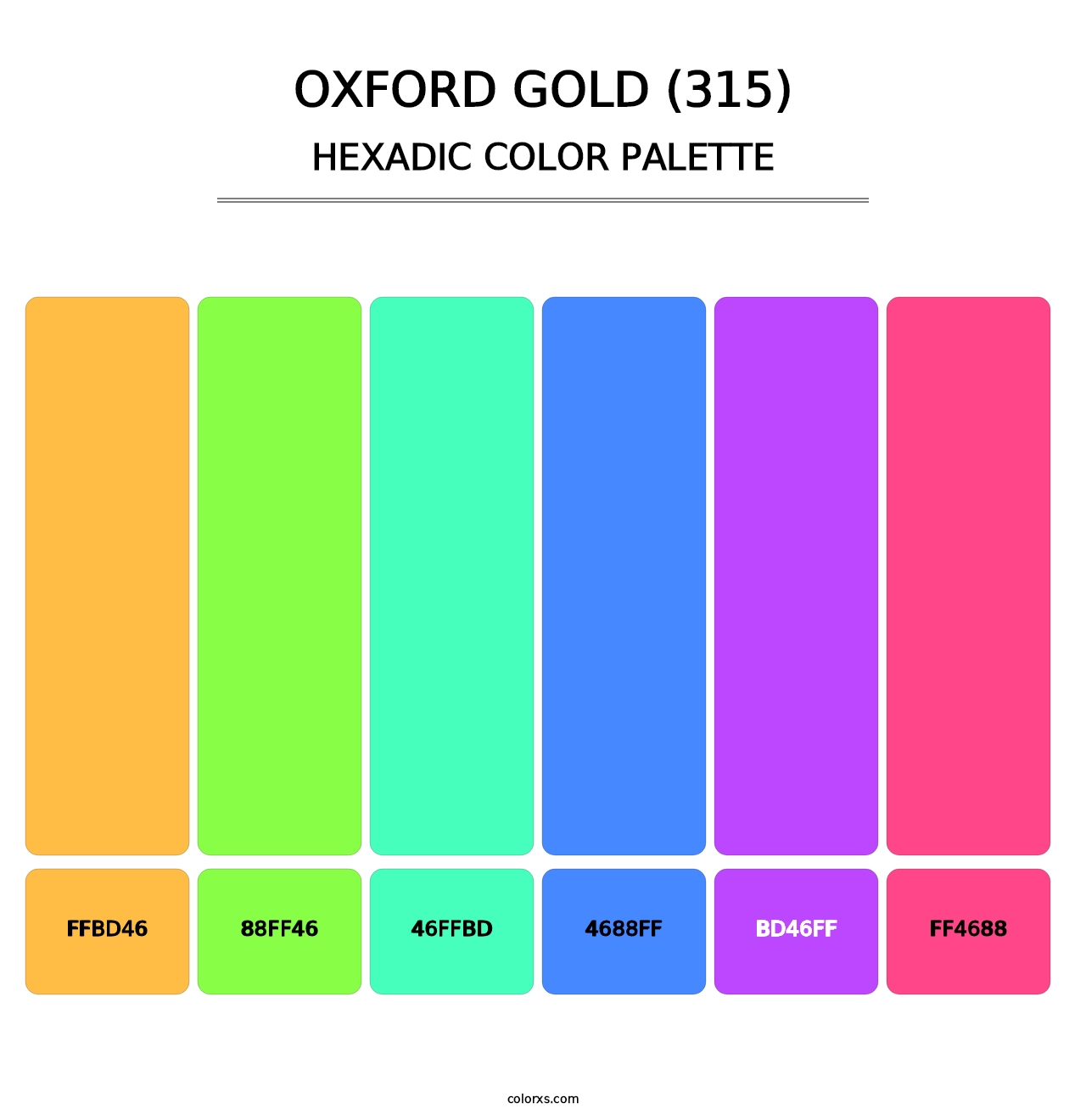 Oxford Gold (315) - Hexadic Color Palette