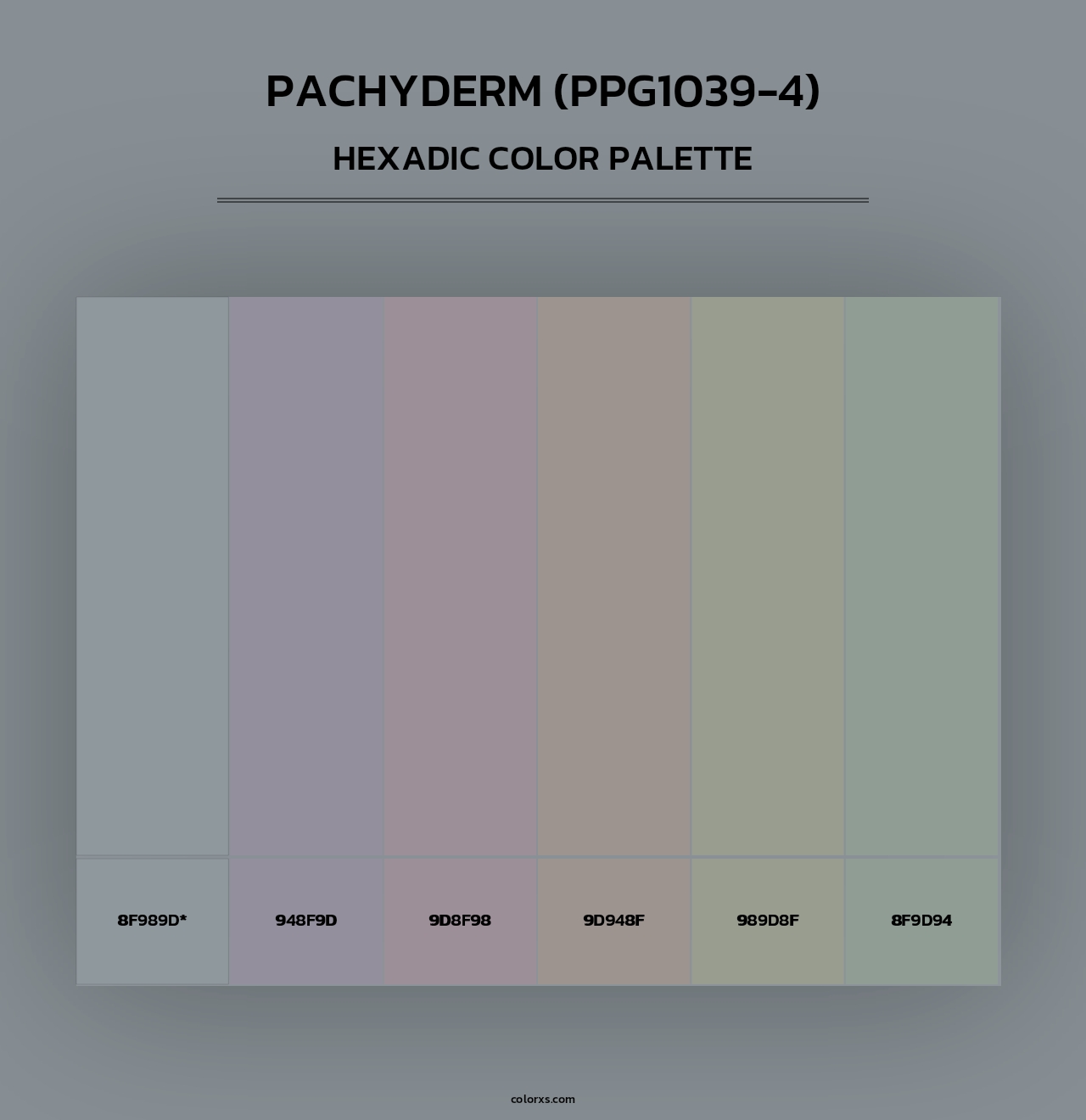 Pachyderm (PPG1039-4) - Hexadic Color Palette