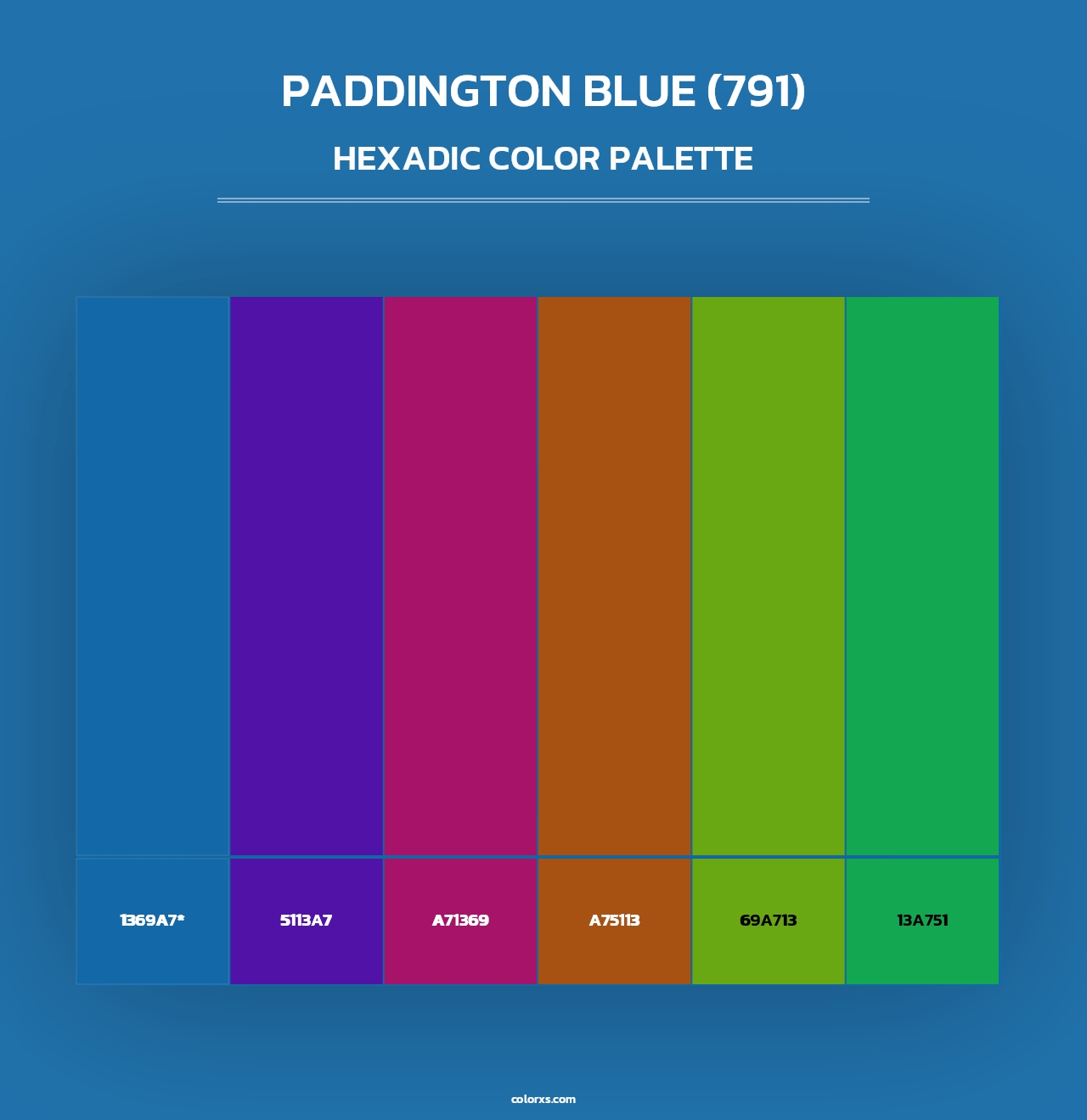 Paddington Blue (791) - Hexadic Color Palette