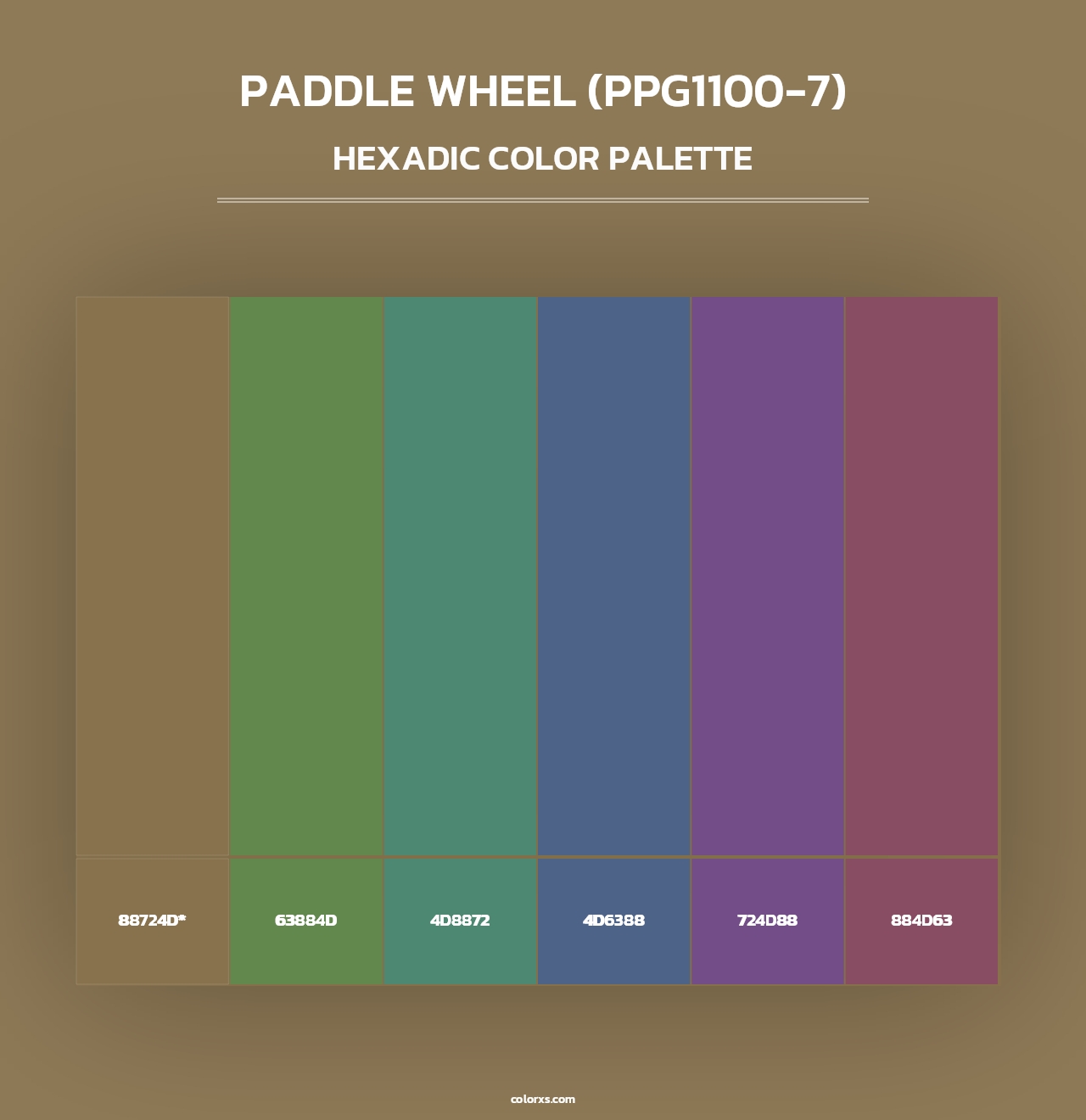 Paddle Wheel (PPG1100-7) - Hexadic Color Palette