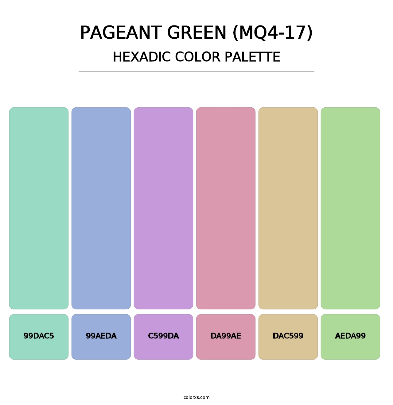 Pageant Green (MQ4-17) - Hexadic Color Palette
