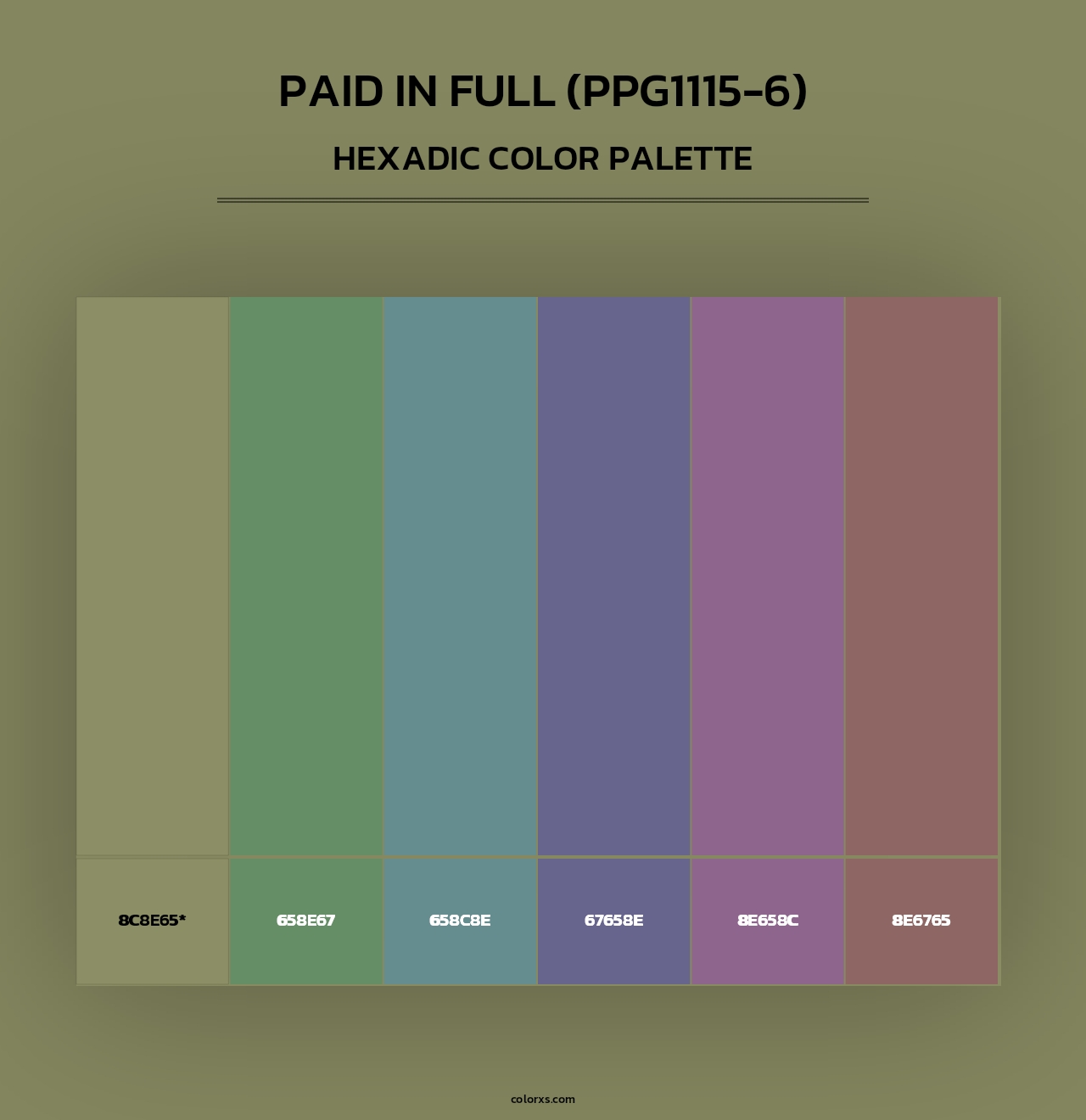 Paid In Full (PPG1115-6) - Hexadic Color Palette