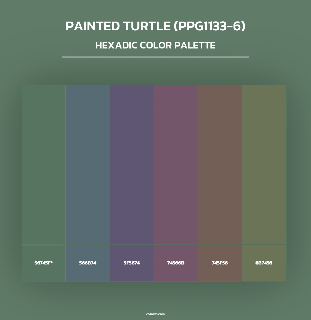 Painted Turtle (PPG1133-6) - Hexadic Color Palette