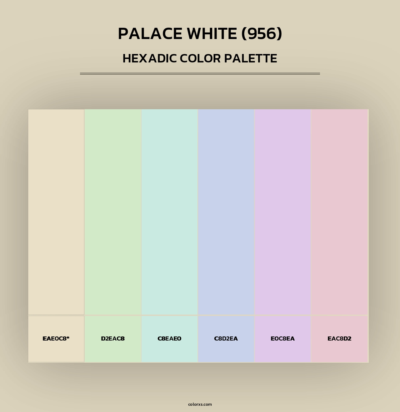 Palace White (956) - Hexadic Color Palette