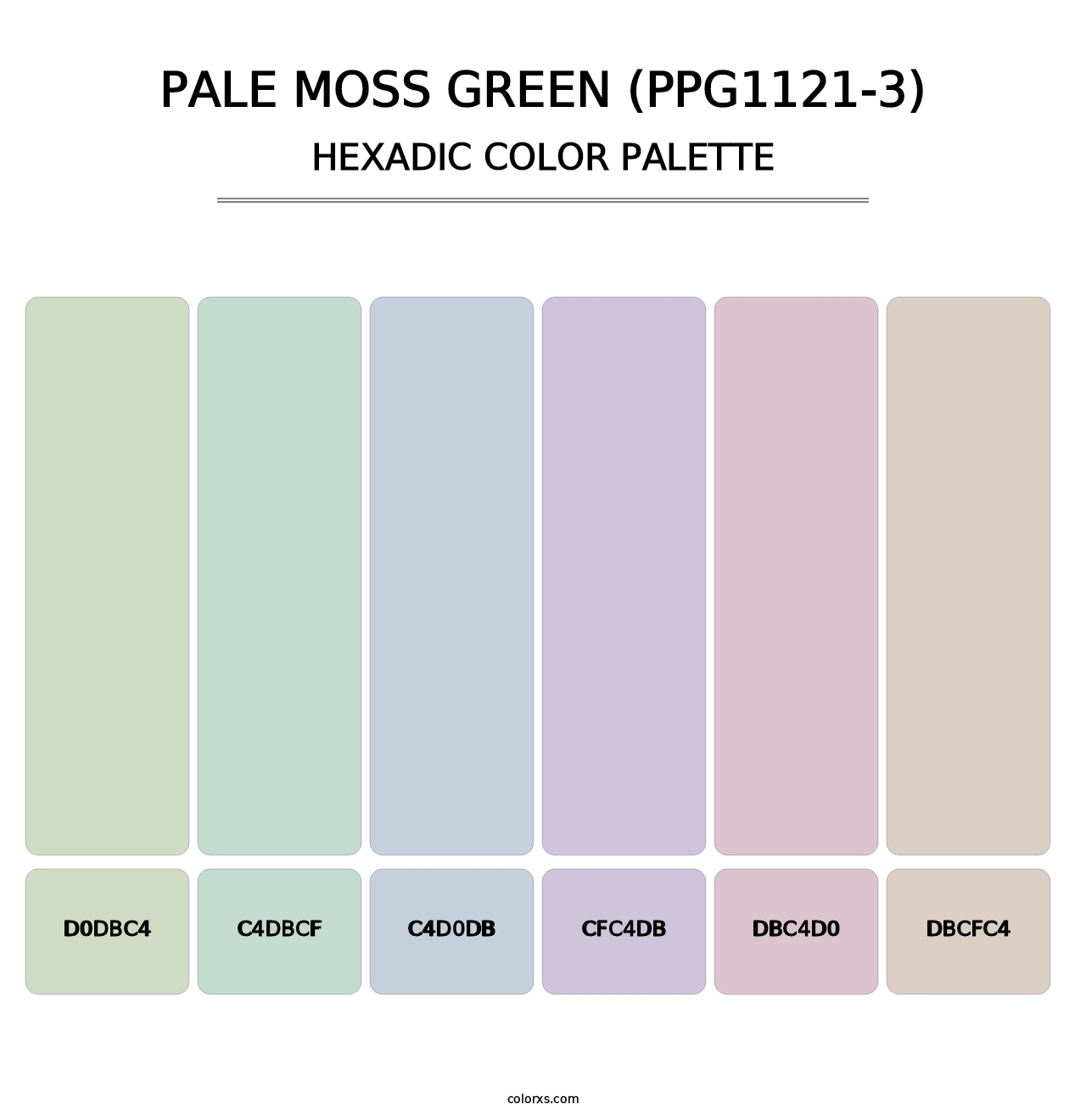 Pale Moss Green (PPG1121-3) - Hexadic Color Palette