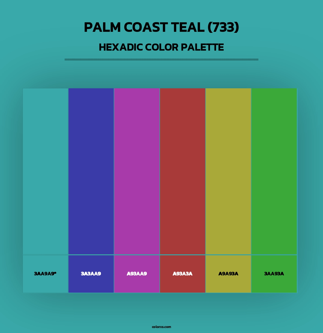 Palm Coast Teal (733) - Hexadic Color Palette