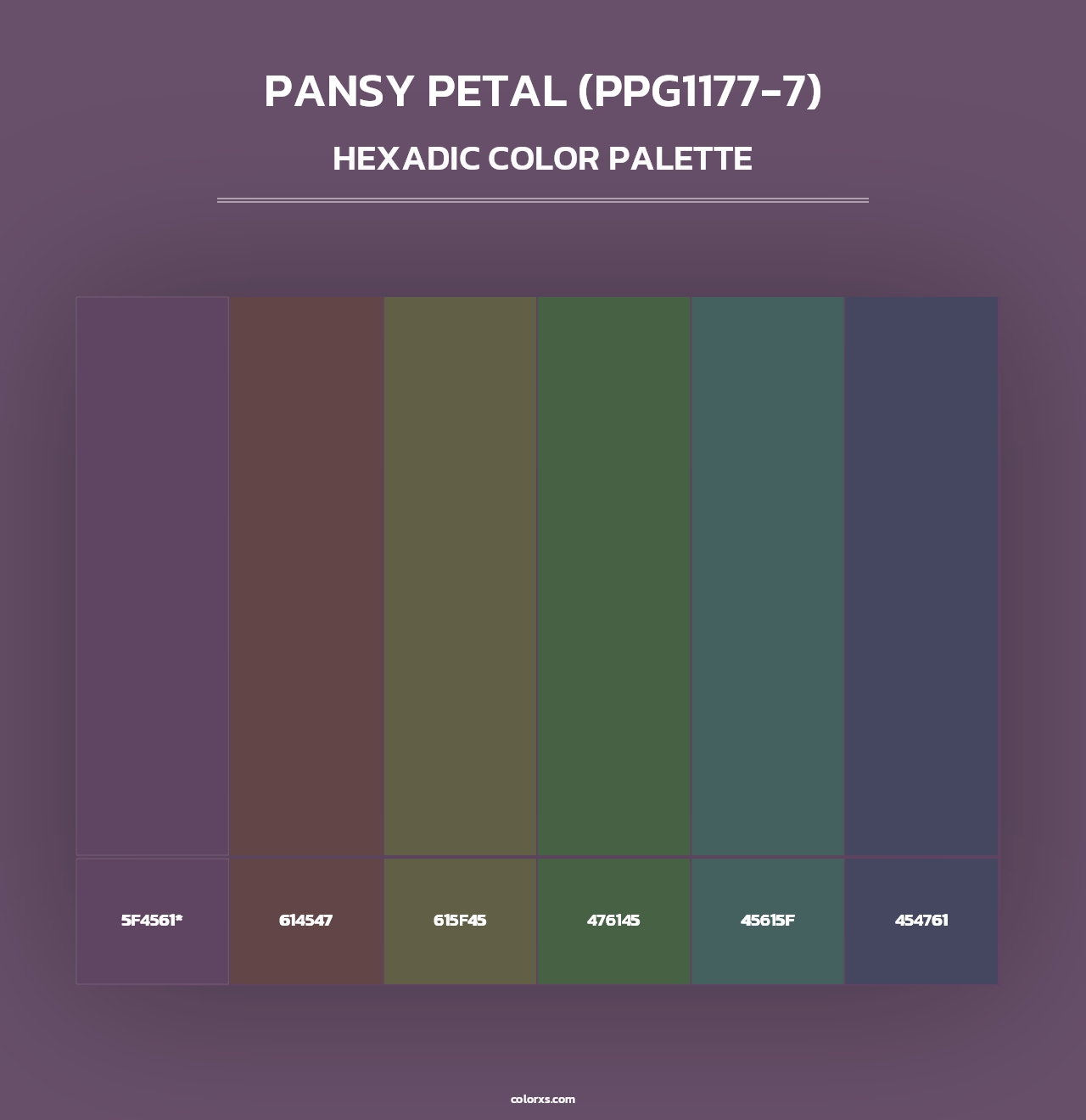 Pansy Petal (PPG1177-7) - Hexadic Color Palette