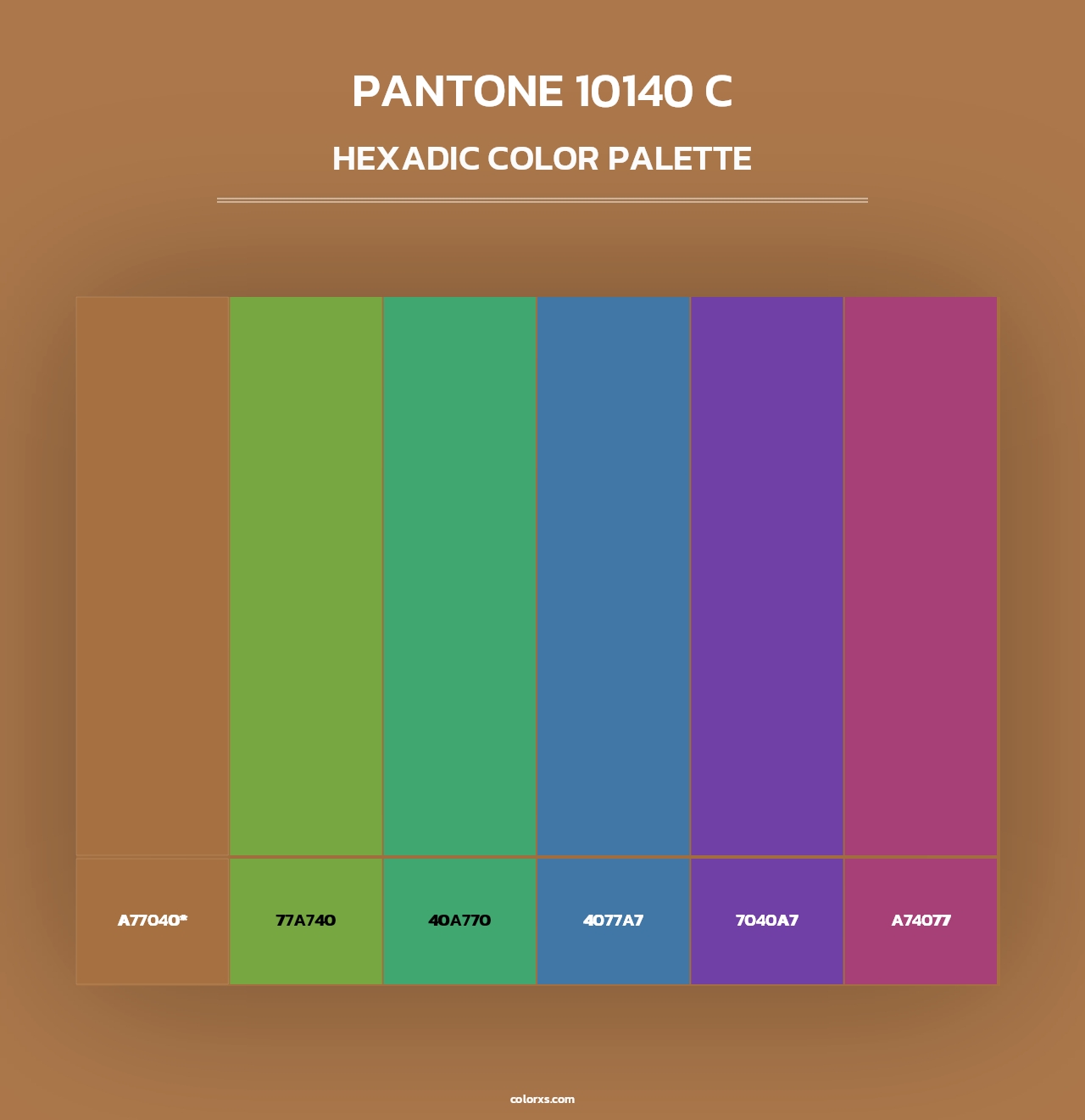 PANTONE 10140 C - Hexadic Color Palette