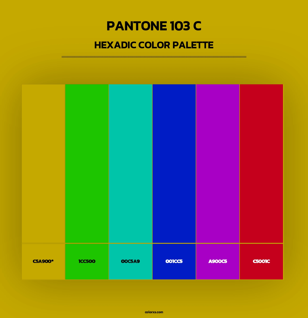 PANTONE 103 C - Hexadic Color Palette