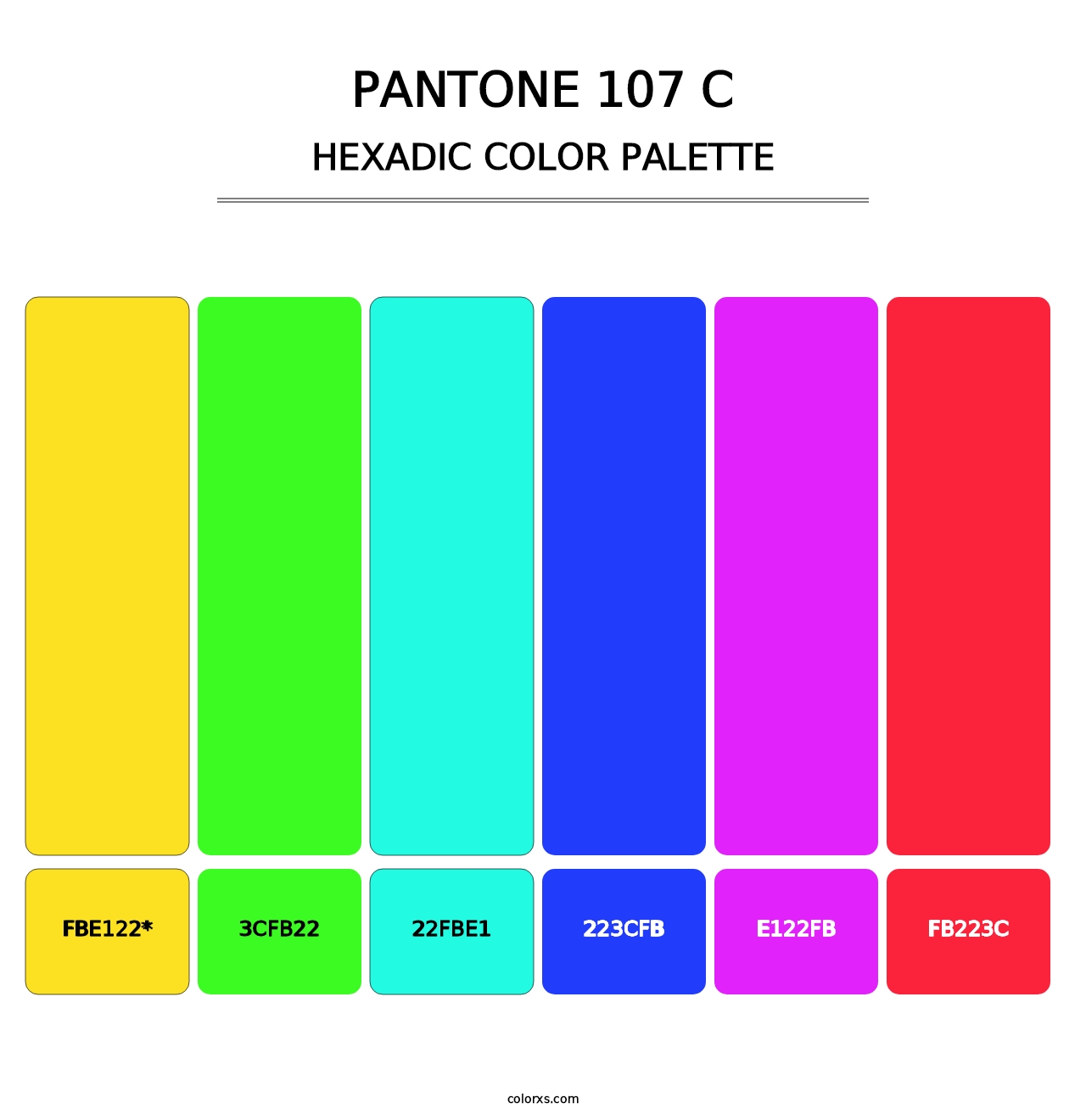 PANTONE 107 C - Hexadic Color Palette