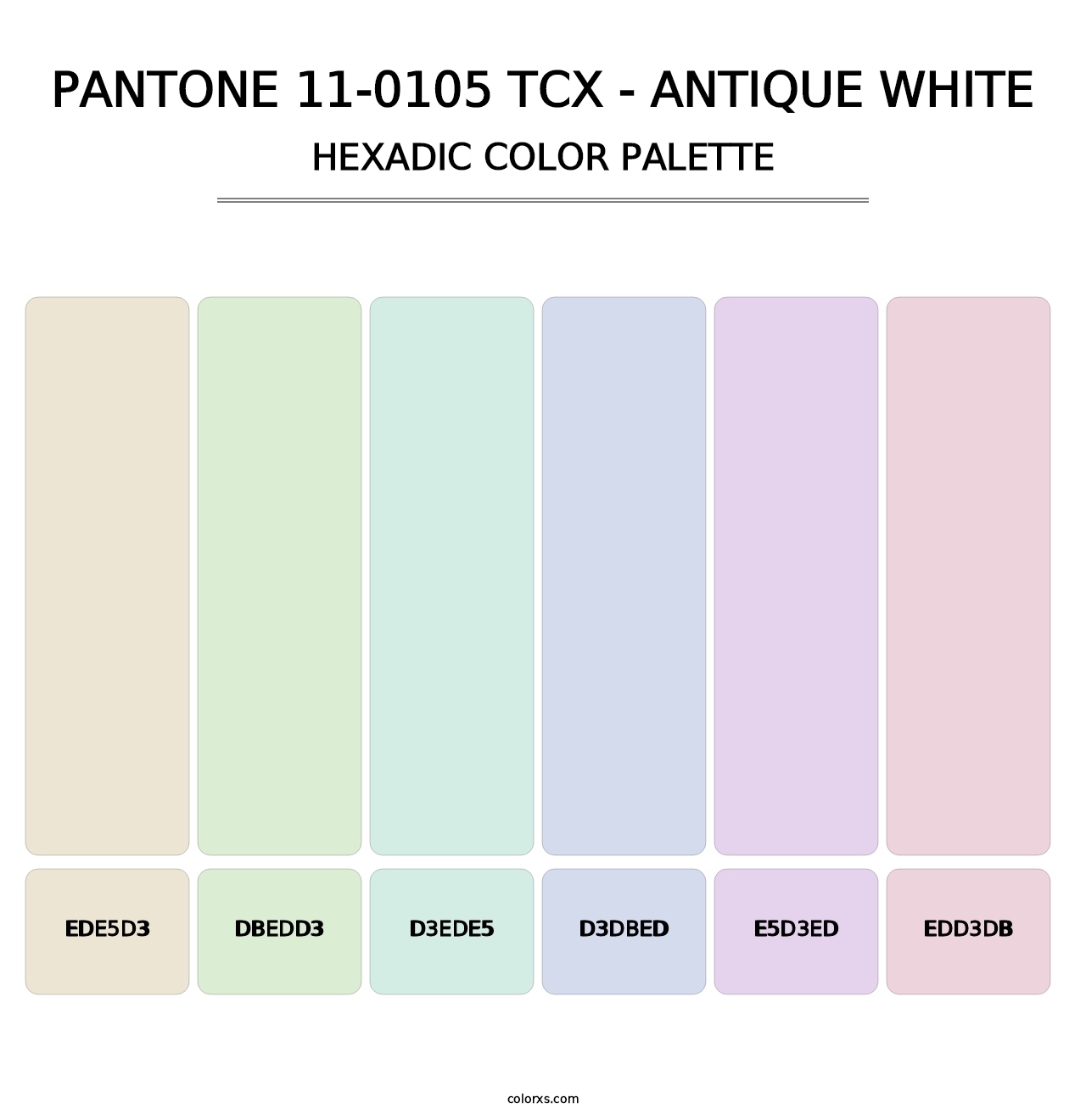 PANTONE 11-0105 TCX - Antique White - Hexadic Color Palette