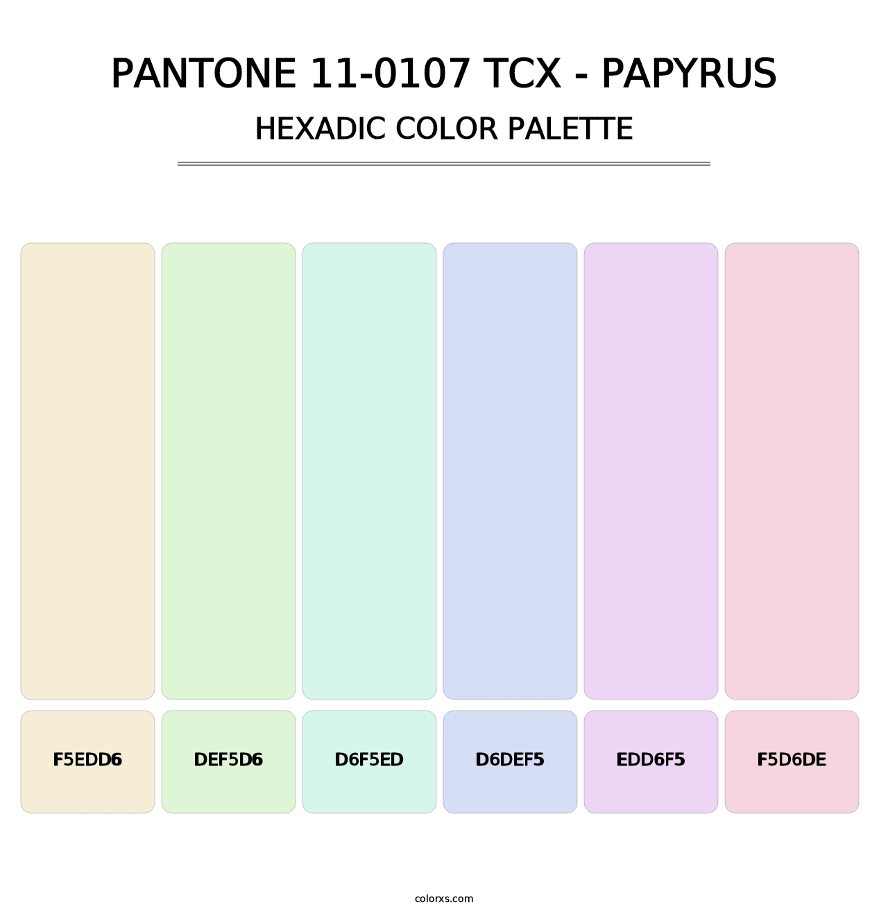 PANTONE 11-0107 TCX - Papyrus - Hexadic Color Palette