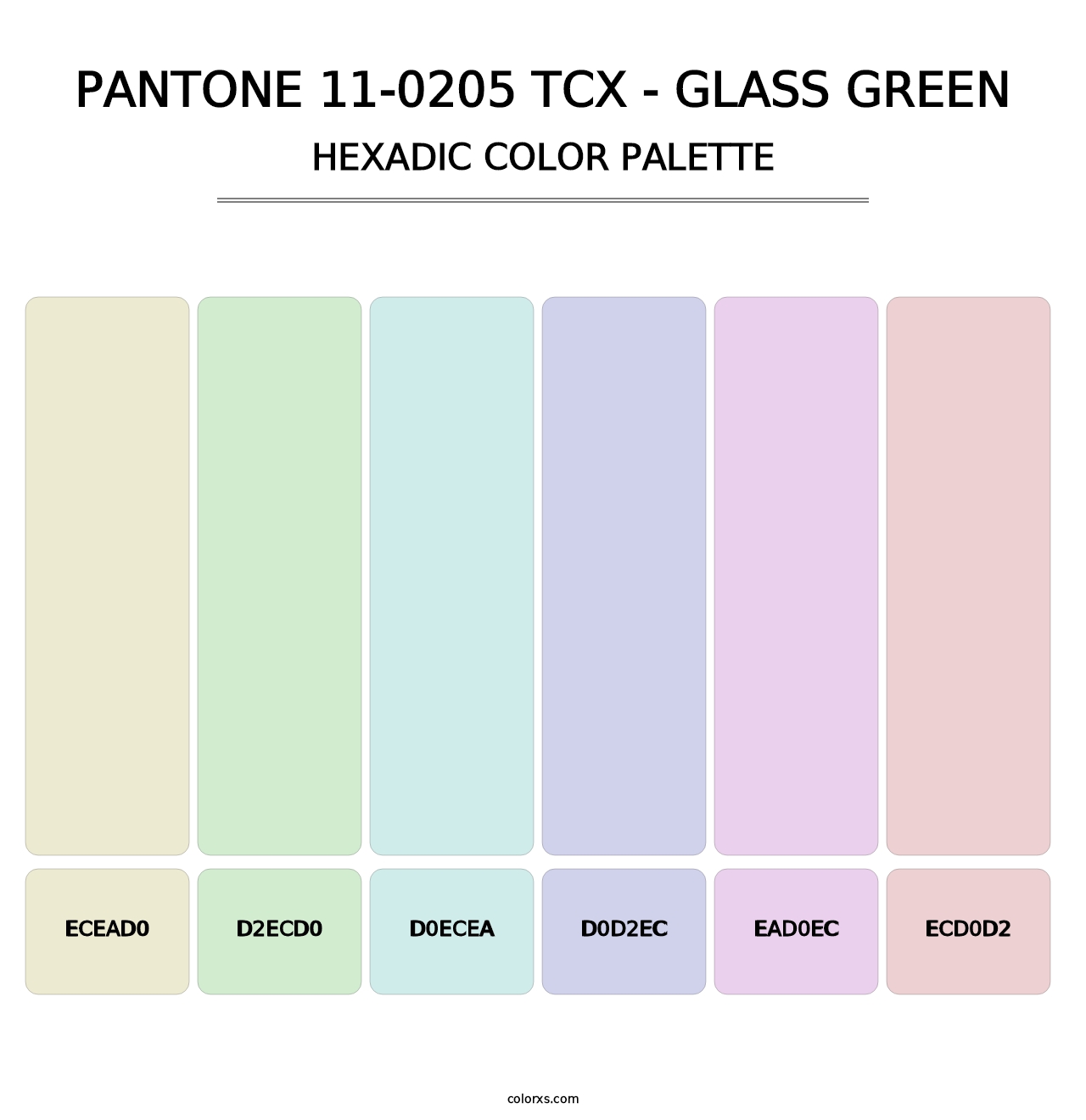 PANTONE 11-0205 TCX - Glass Green - Hexadic Color Palette