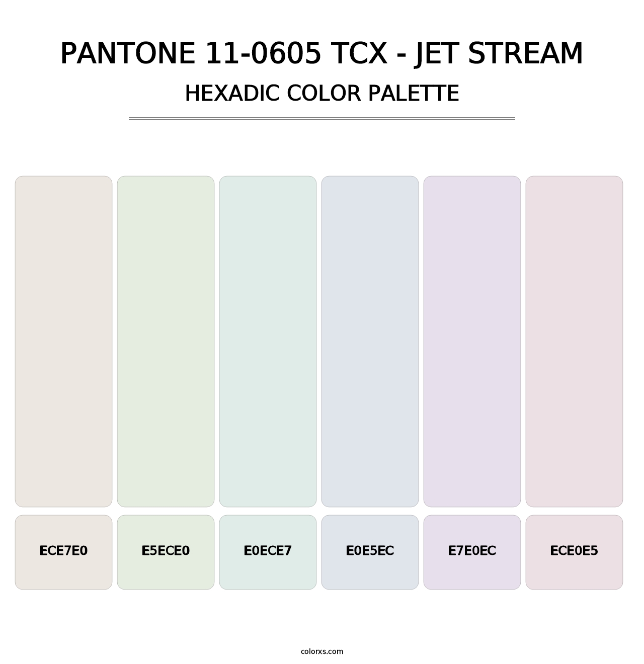 PANTONE 11-0605 TCX - Jet Stream - Hexadic Color Palette