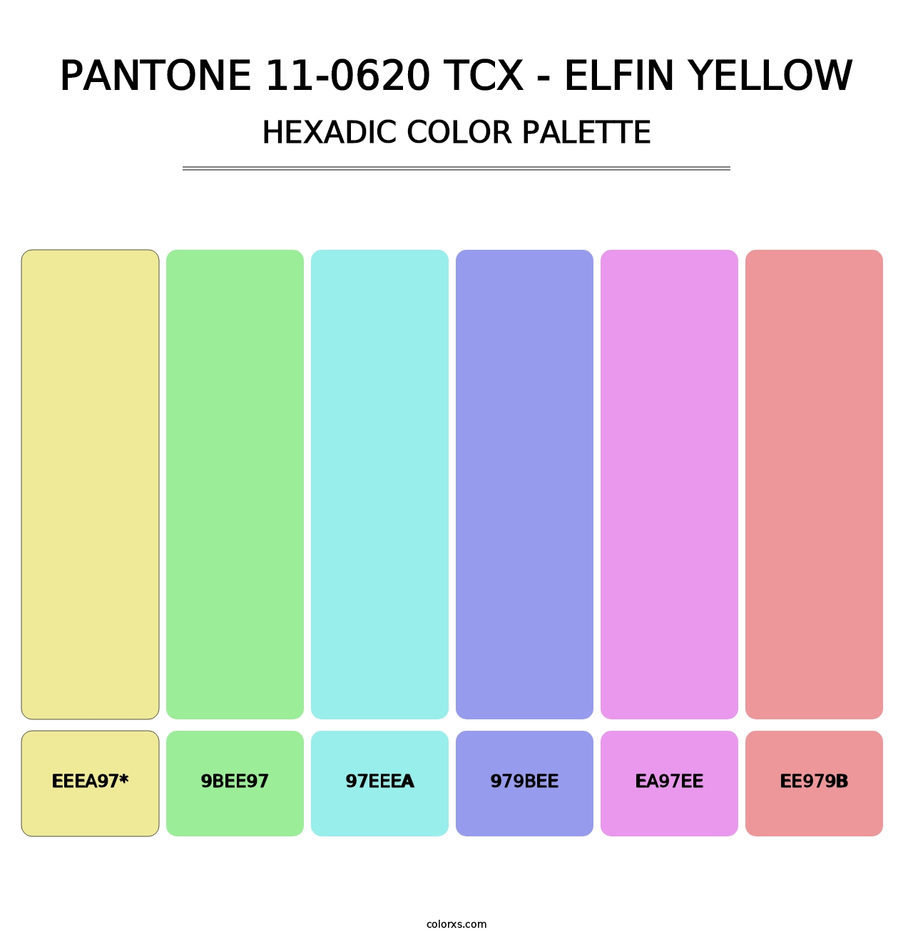 PANTONE 11-0620 TCX - Elfin Yellow - Hexadic Color Palette