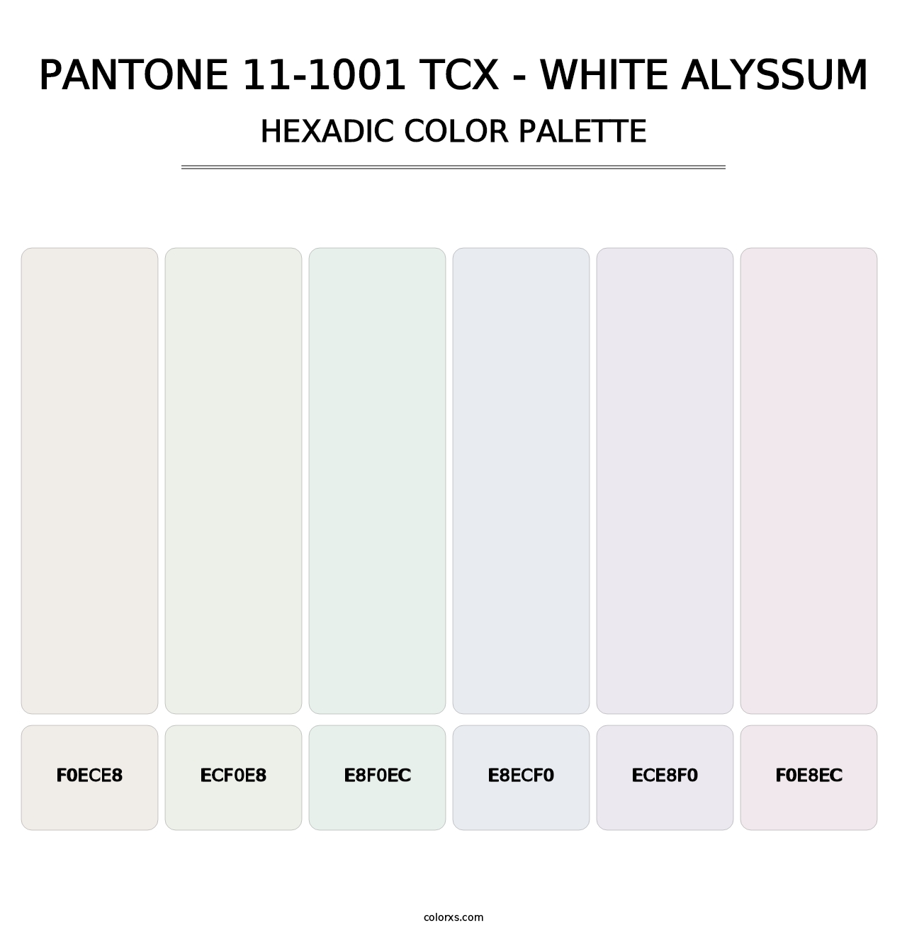 PANTONE 11-1001 TCX - White Alyssum - Hexadic Color Palette
