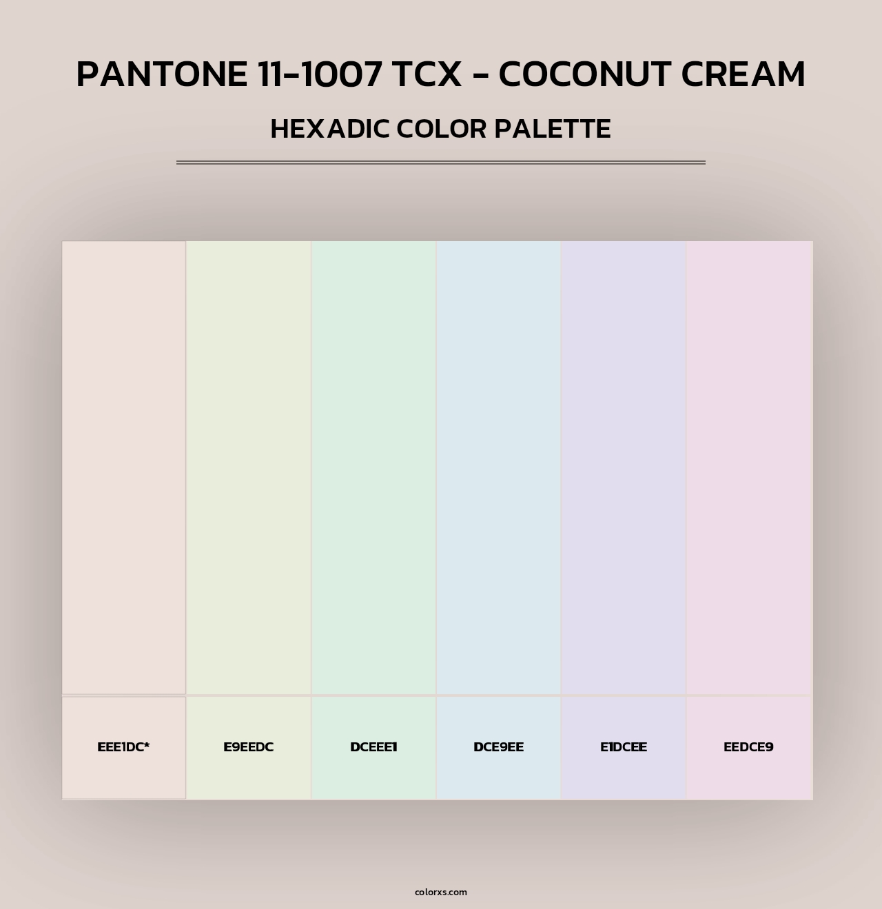 PANTONE 11-1007 TCX - Coconut Cream - Hexadic Color Palette