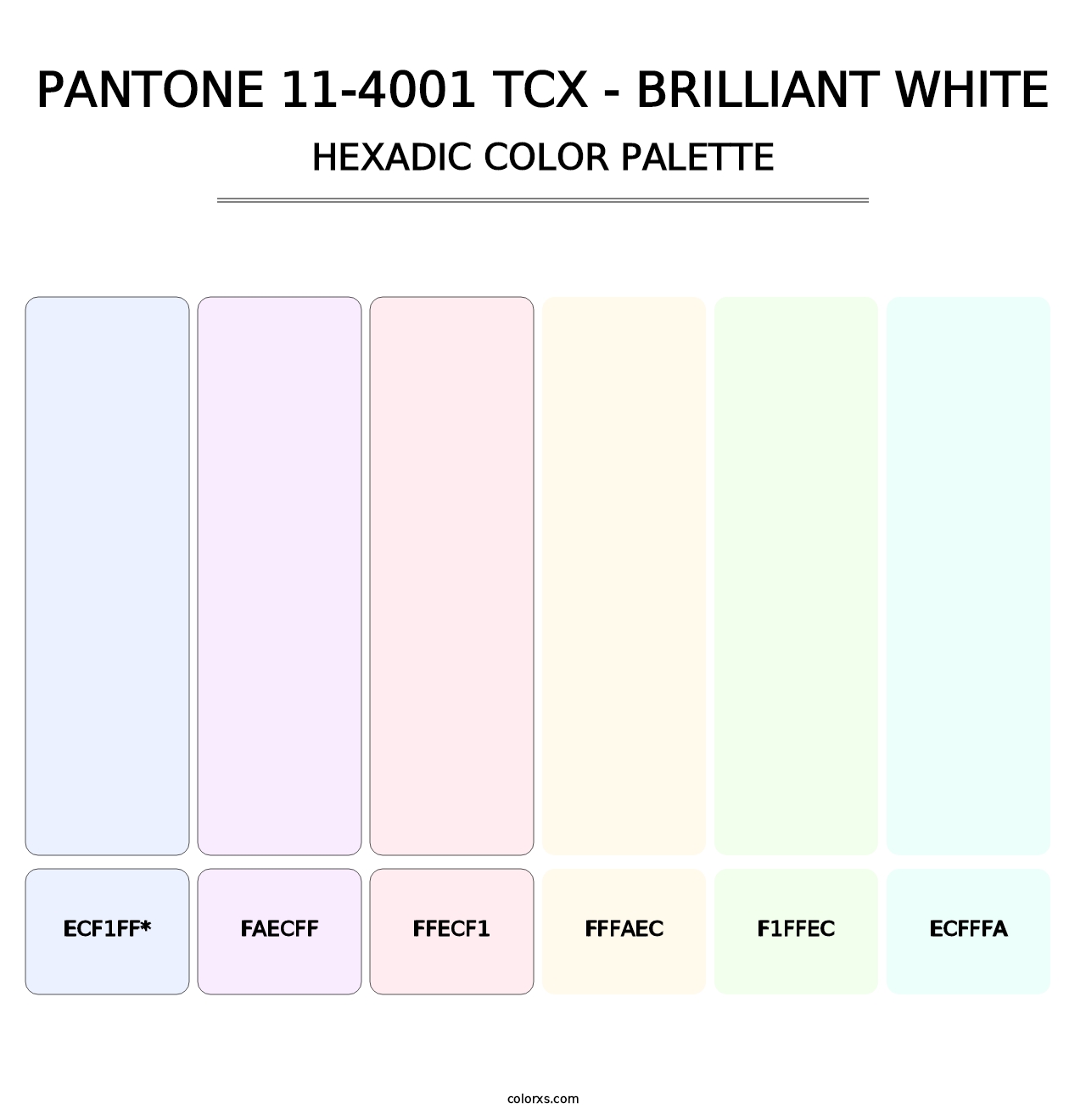 PANTONE 11-4001 TCX - Brilliant White - Hexadic Color Palette