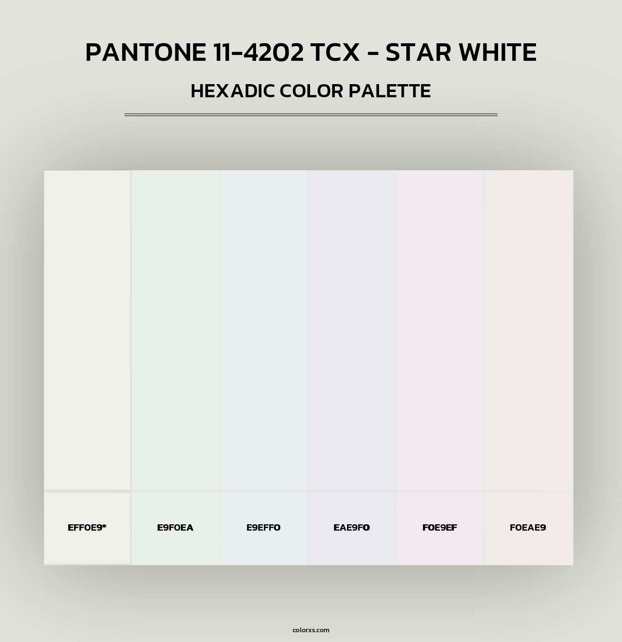 PANTONE 11-4202 TCX - Star White - Hexadic Color Palette