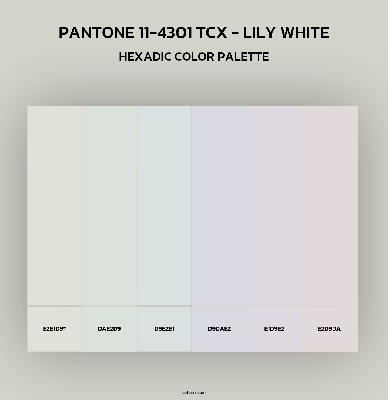 PANTONE 11-4301 TCX - Lily White - Hexadic Color Palette