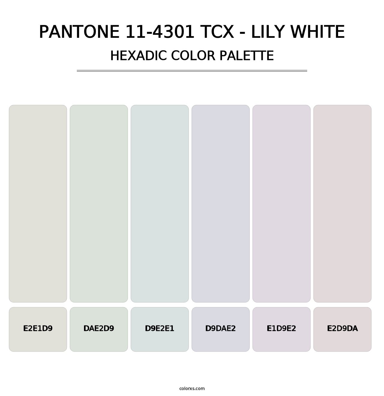 PANTONE 11-4301 TCX - Lily White - Hexadic Color Palette