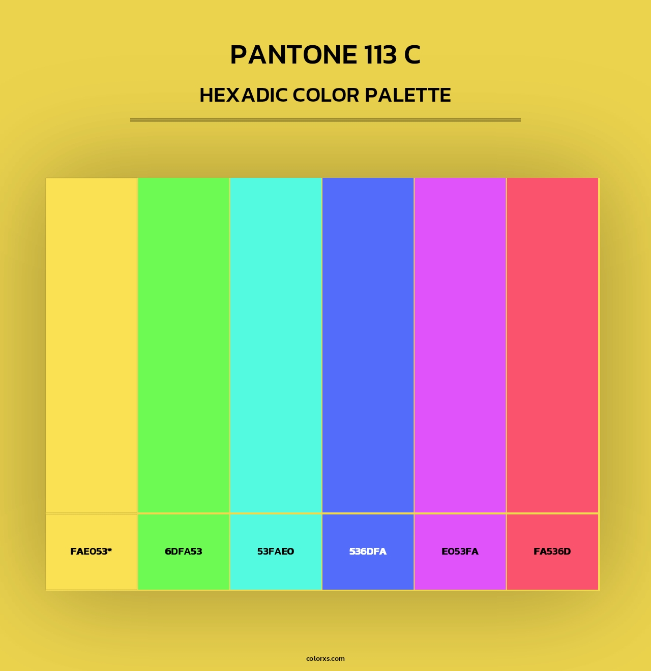 PANTONE 113 C - Hexadic Color Palette