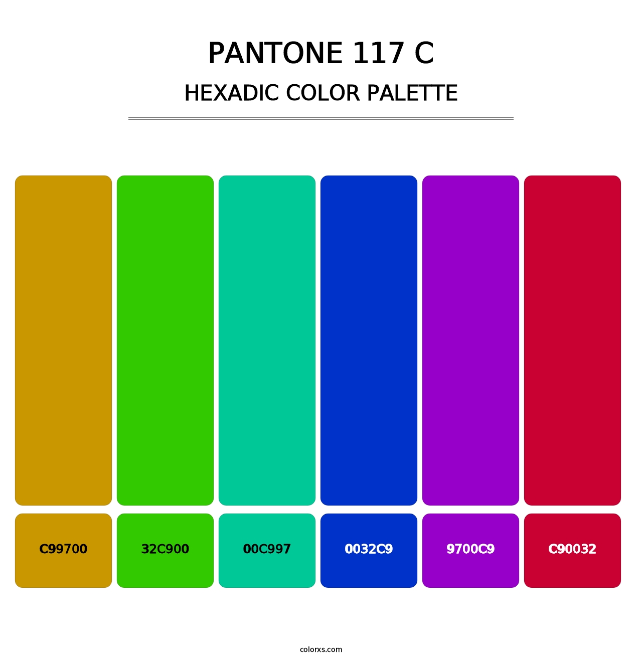 PANTONE 117 C - Hexadic Color Palette