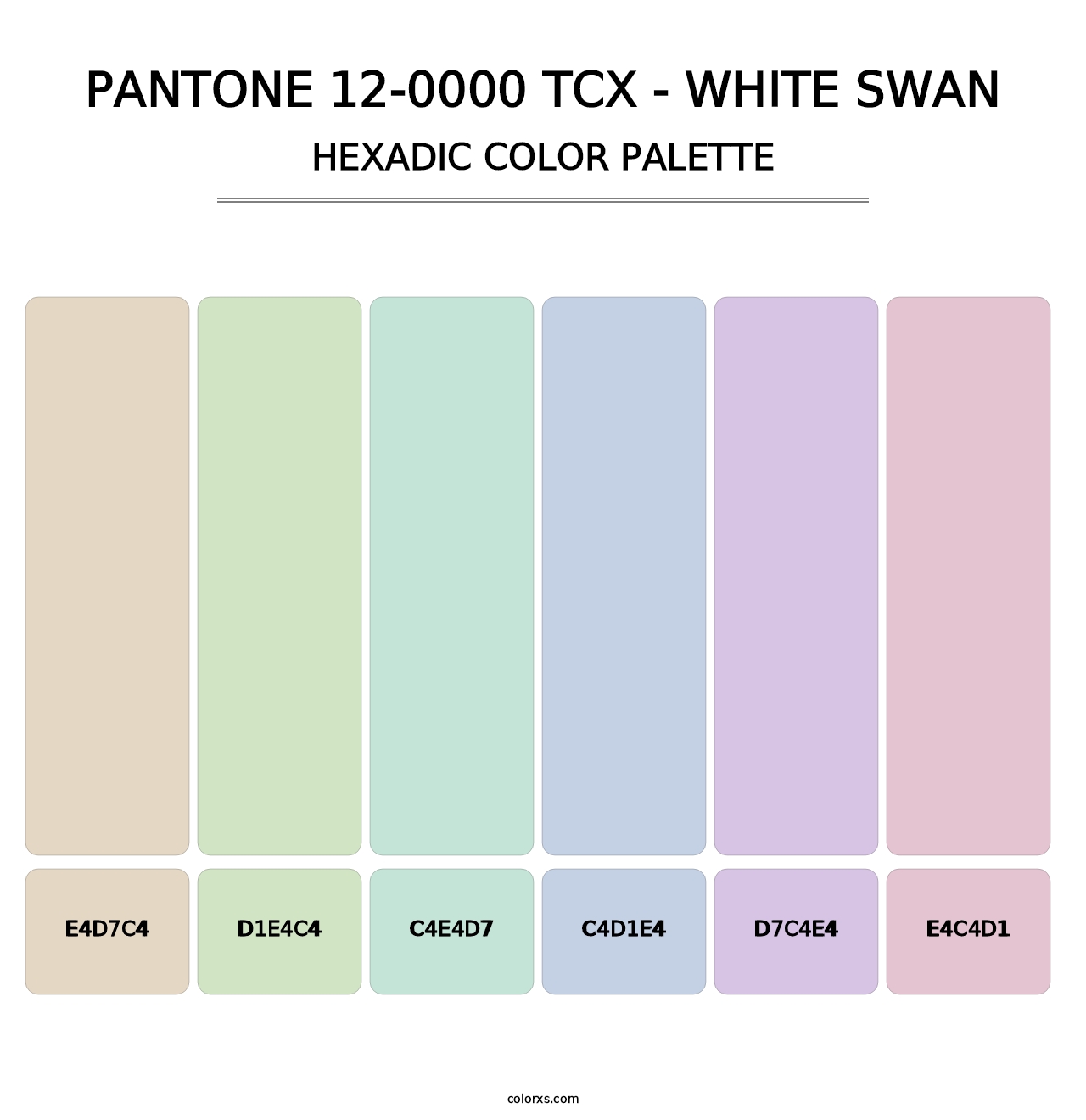 PANTONE 12-0000 TCX - White Swan - Hexadic Color Palette