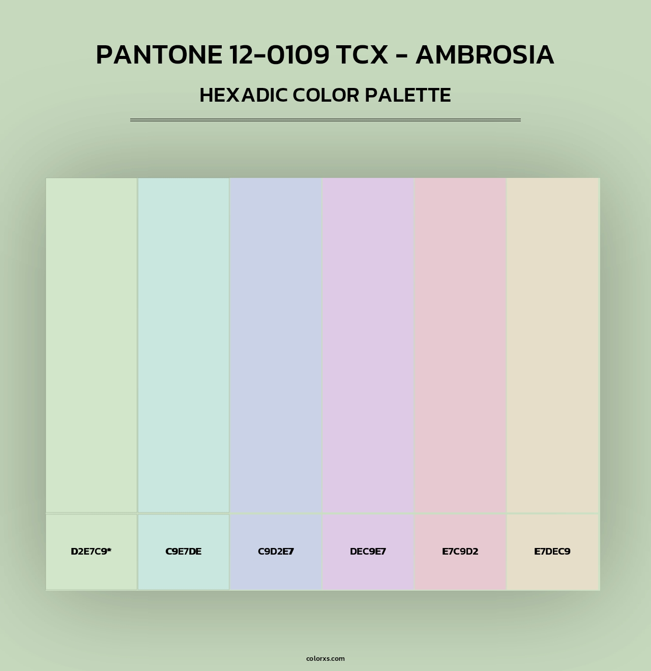 PANTONE 12-0109 TCX - Ambrosia - Hexadic Color Palette