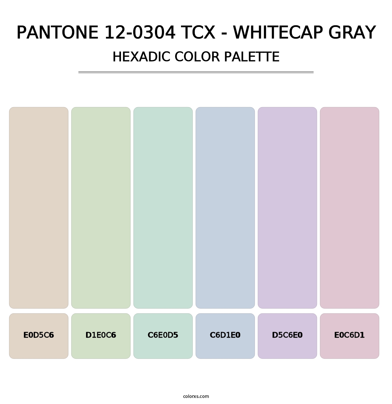 PANTONE 12-0304 TCX - Whitecap Gray - Hexadic Color Palette